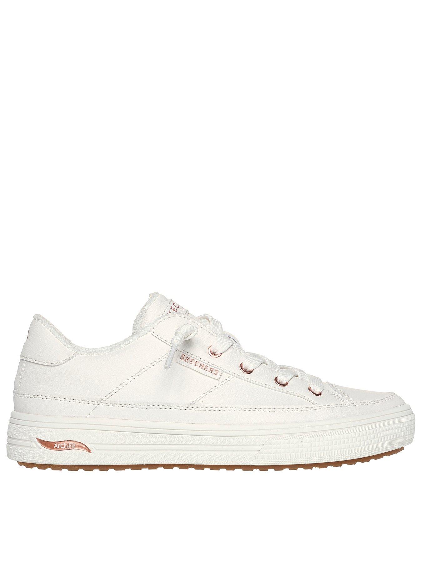Skechers Arch Fit Arcade Duraleather Slip On Trainer - White