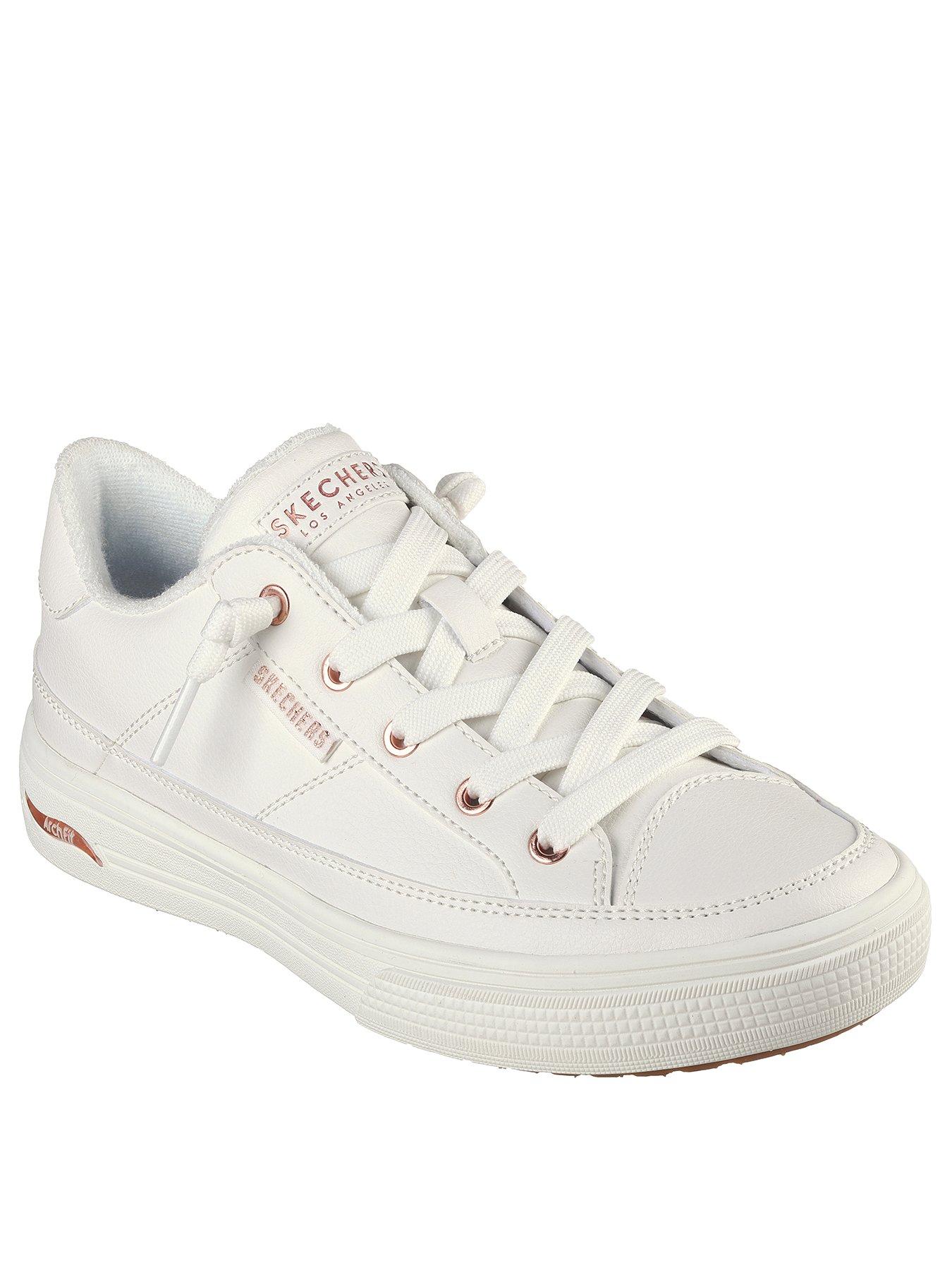 Image 2 of 5 of Skechers Arch Fit Arcade Duraleather Slip On Trainer - White