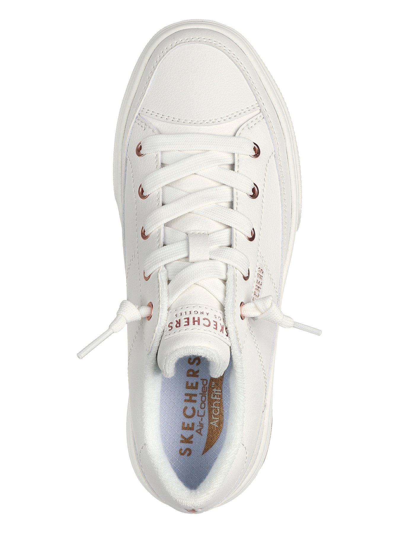 Image 3 of 5 of Skechers Arch Fit Arcade Duraleather Slip On Trainer - White