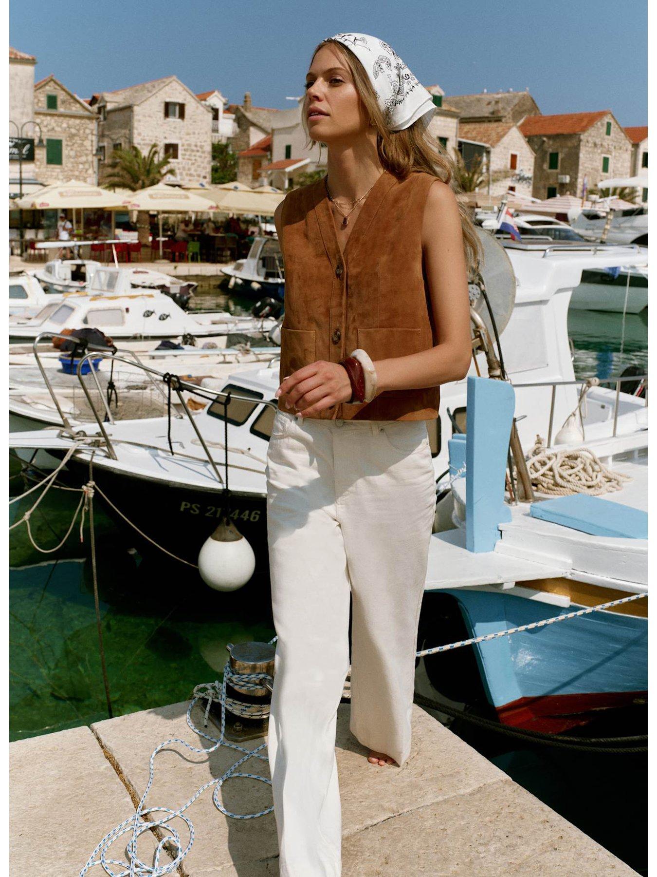  image of mint-velvet-suede-waistcoat--nbsptan