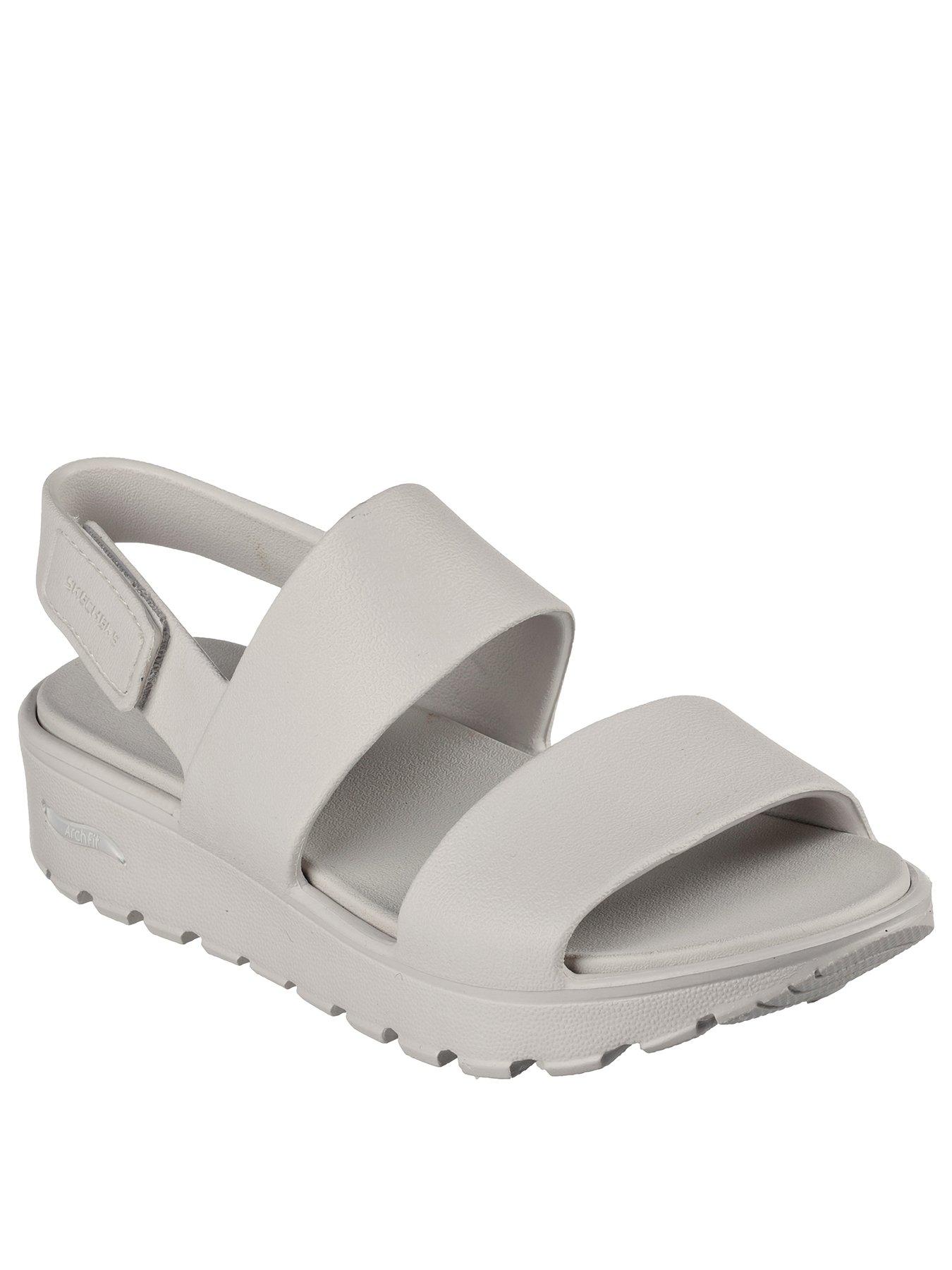  image of skechers-arch-fit-footsteps-molded-double-band-sling-back-sandal-natural