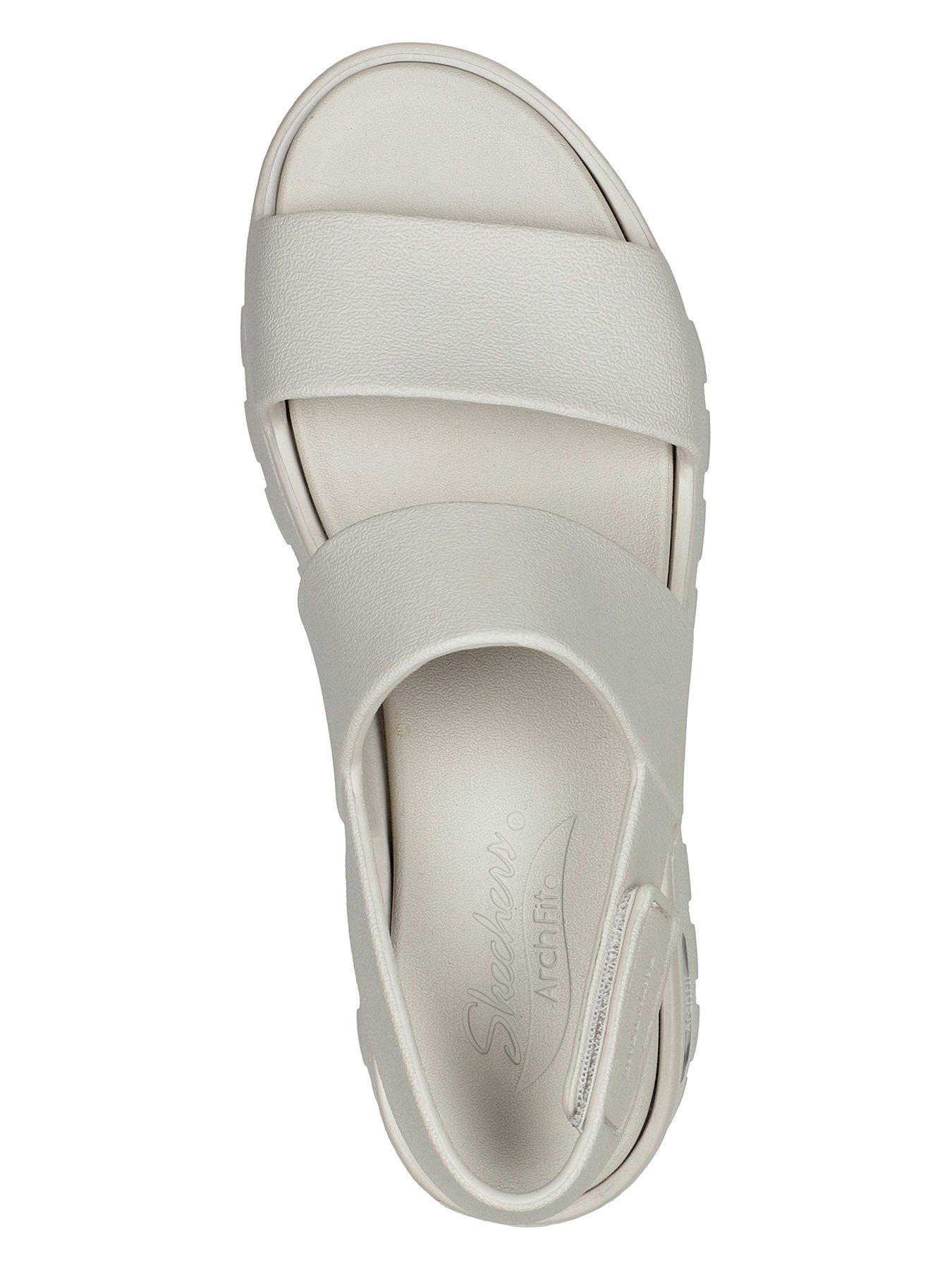  image of skechers-arch-fit-footsteps-molded-double-band-sling-back-sandal-natural