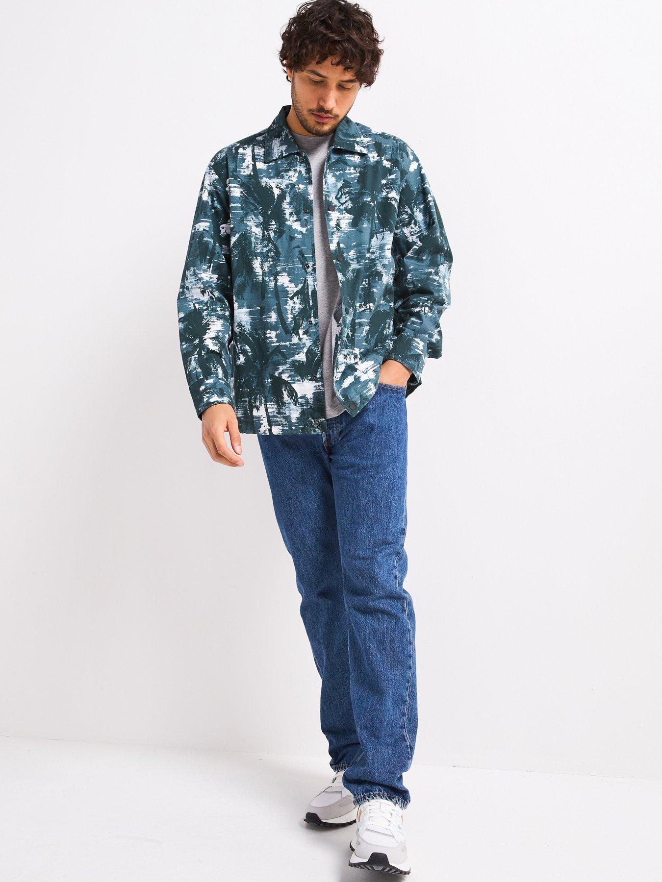 BOSS Labib 1 M Oversized Fit Jungle Camo Overshirt - Dark Green ...