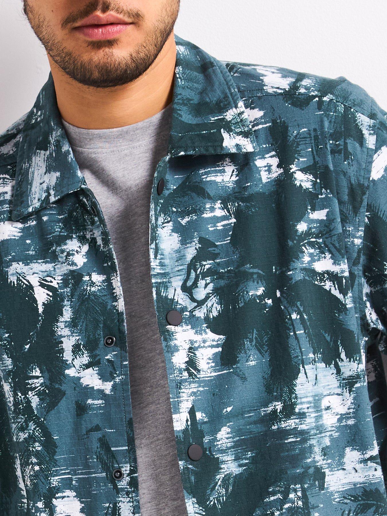 BOSS Labib 1 M Oversized Fit Jungle Camo Overshirt - Dark Green ...