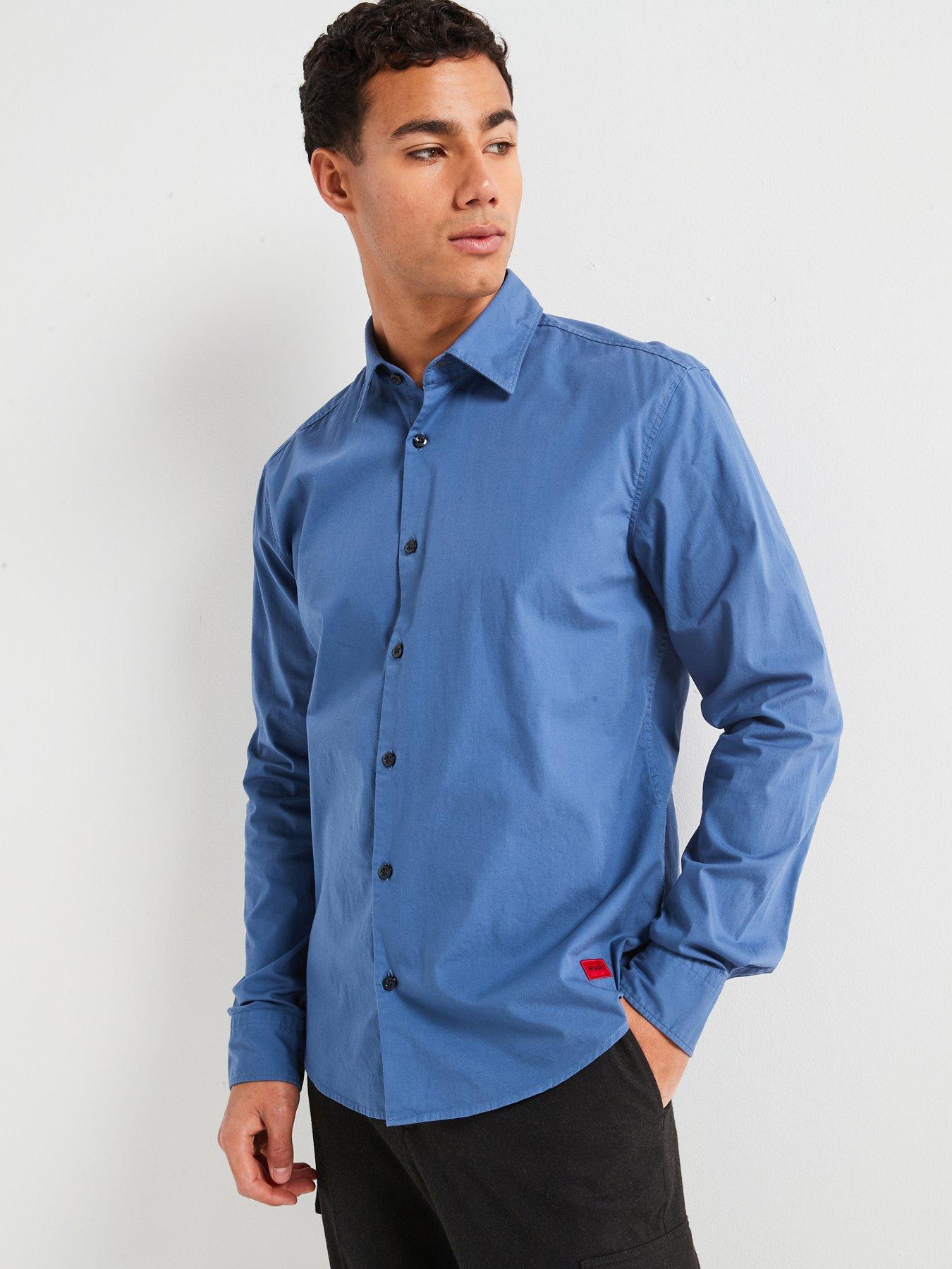 hugo-ermo-patch-logo-slim-fit-long-sleeve-shirt-blue