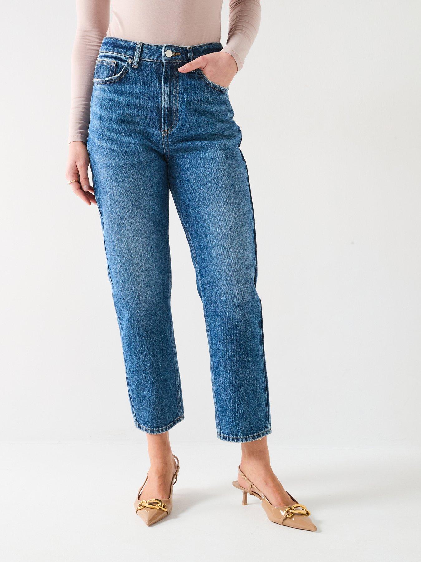 undefined High Waist Authentic Mom Jeans - Dark Wash