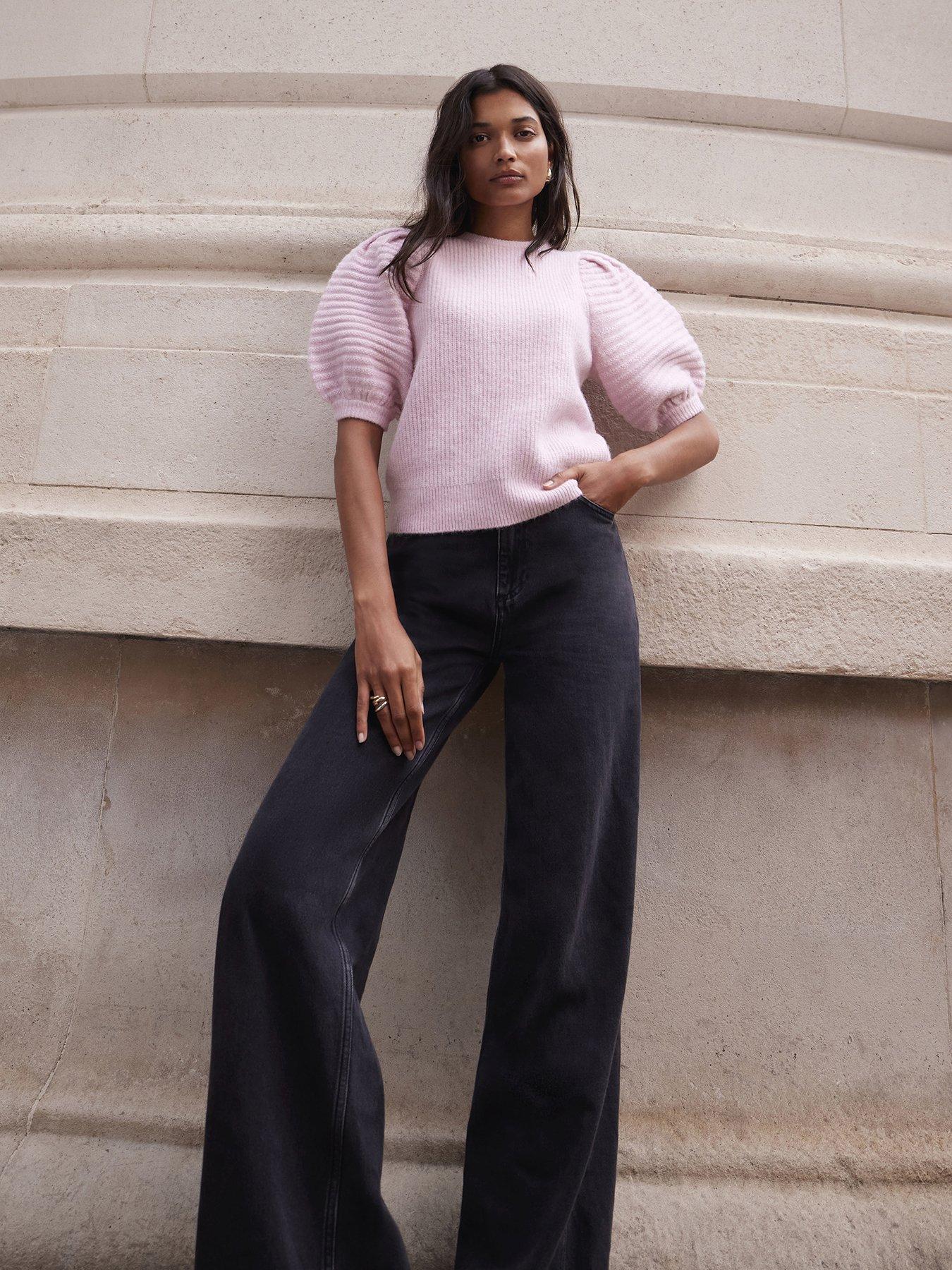 Mint Velvet Pink Bow Back Knit Top | Littlewoods