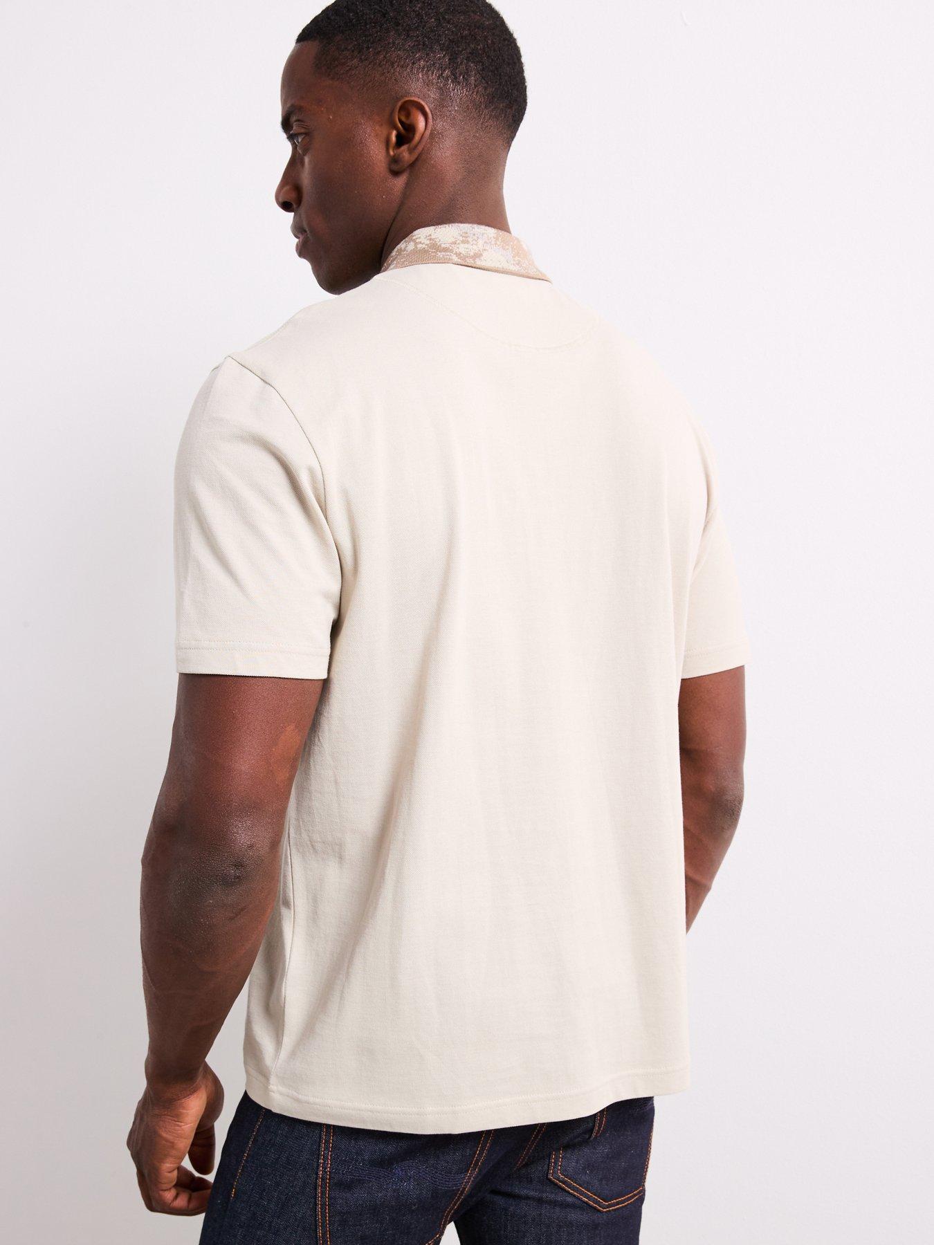  image of boss-pe_jungle-camo-collar-relaxed-fit-polo-shirt-light-beige