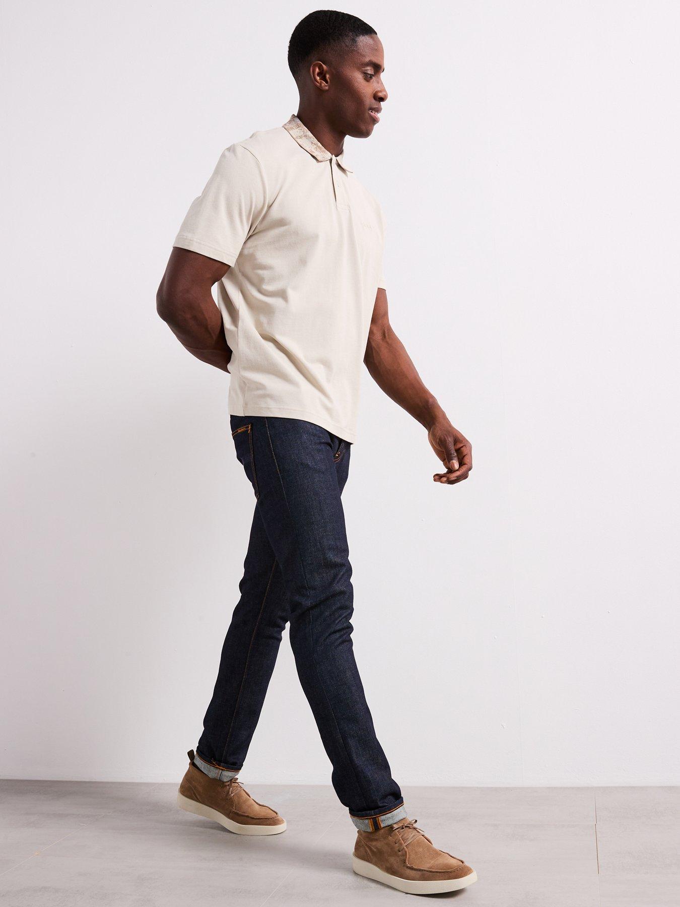  image of boss-pe_jungle-camo-collar-relaxed-fit-polo-shirt-light-beige