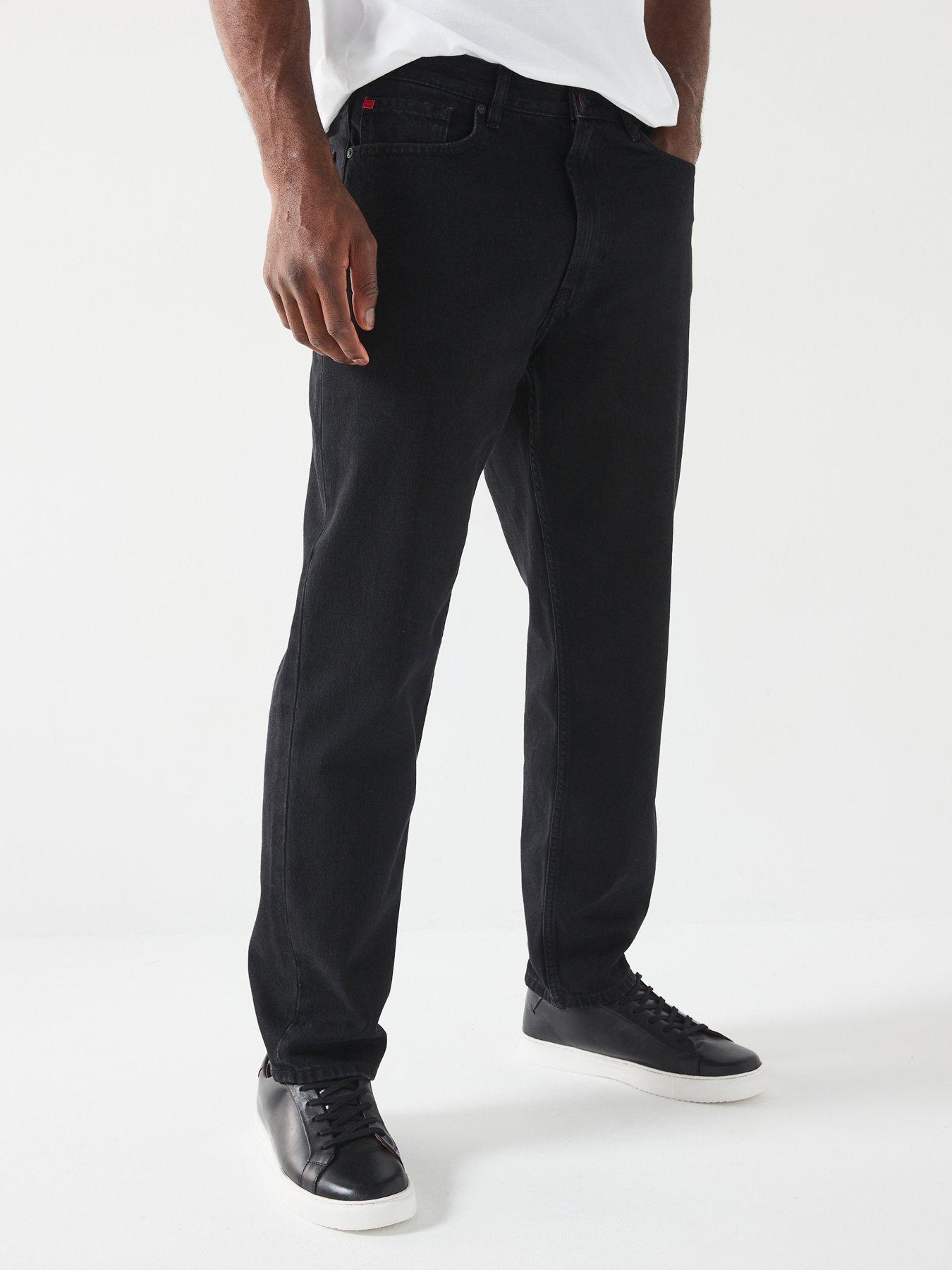 HUGO 838 Relaxed Tapered Fit Egyptian Cotton Jeans Black