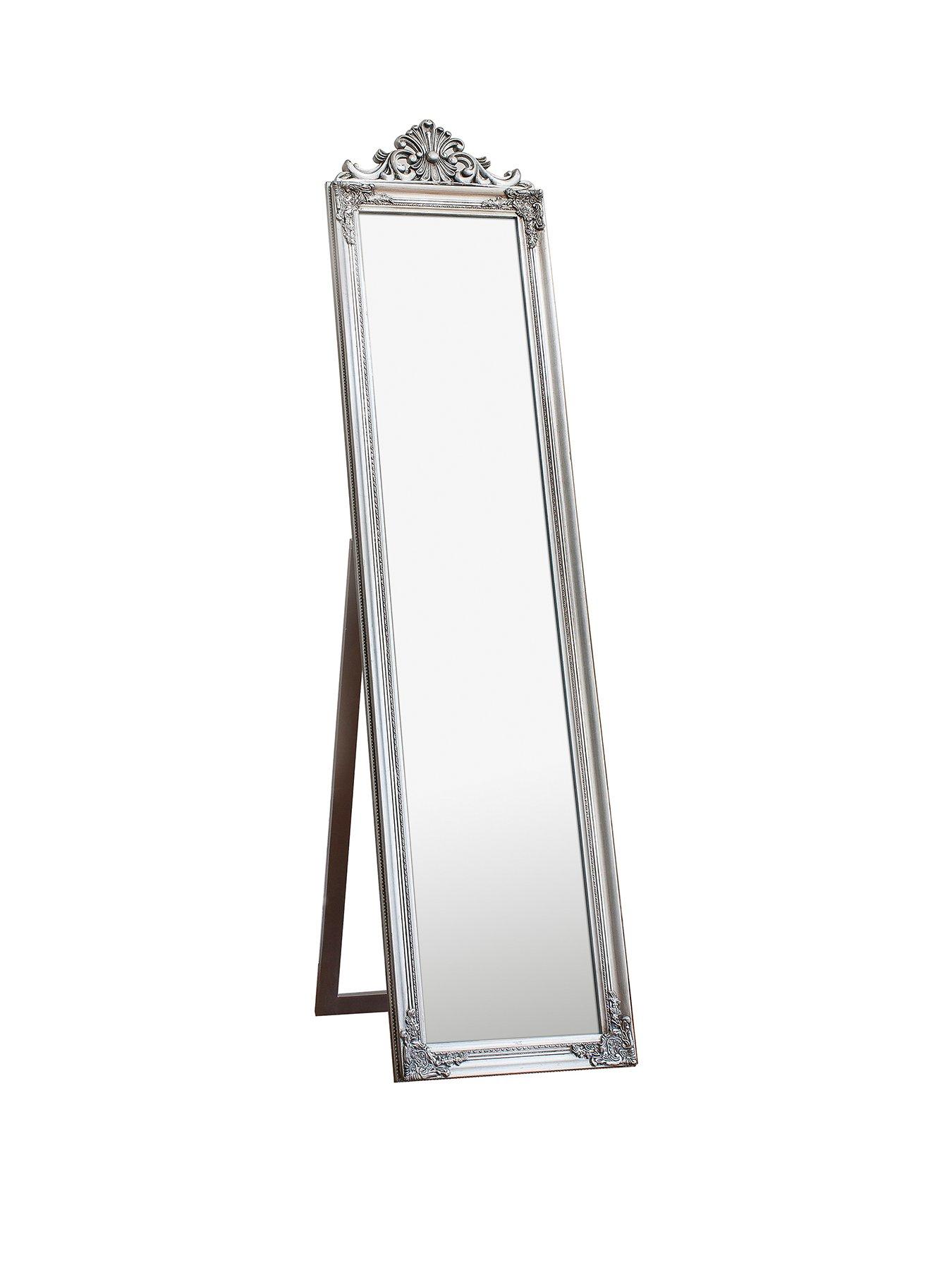  image of gallery-lambeth-wood-cheval-mirror-silver