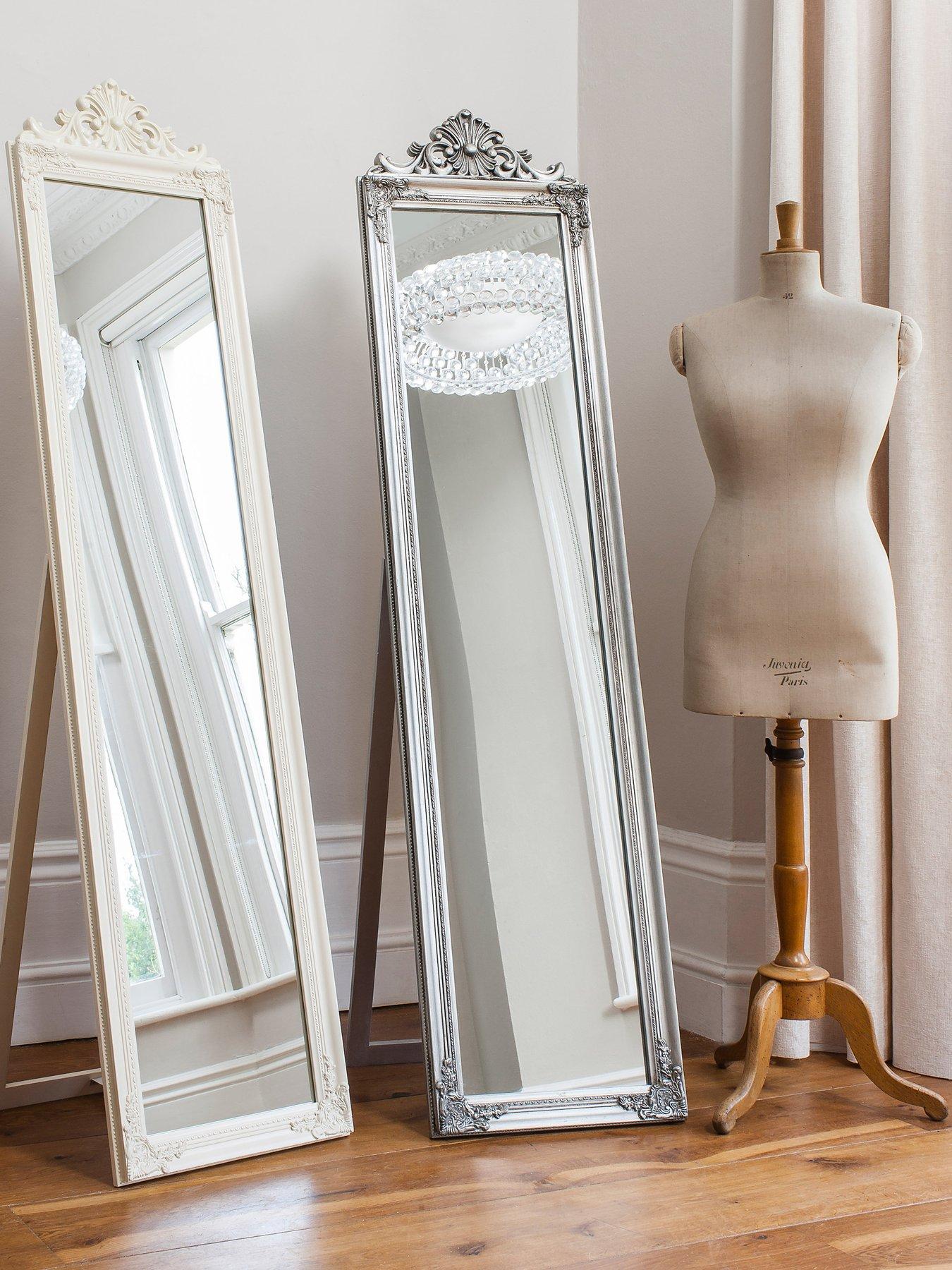  image of gallery-lambeth-wood-cheval-mirror-silver