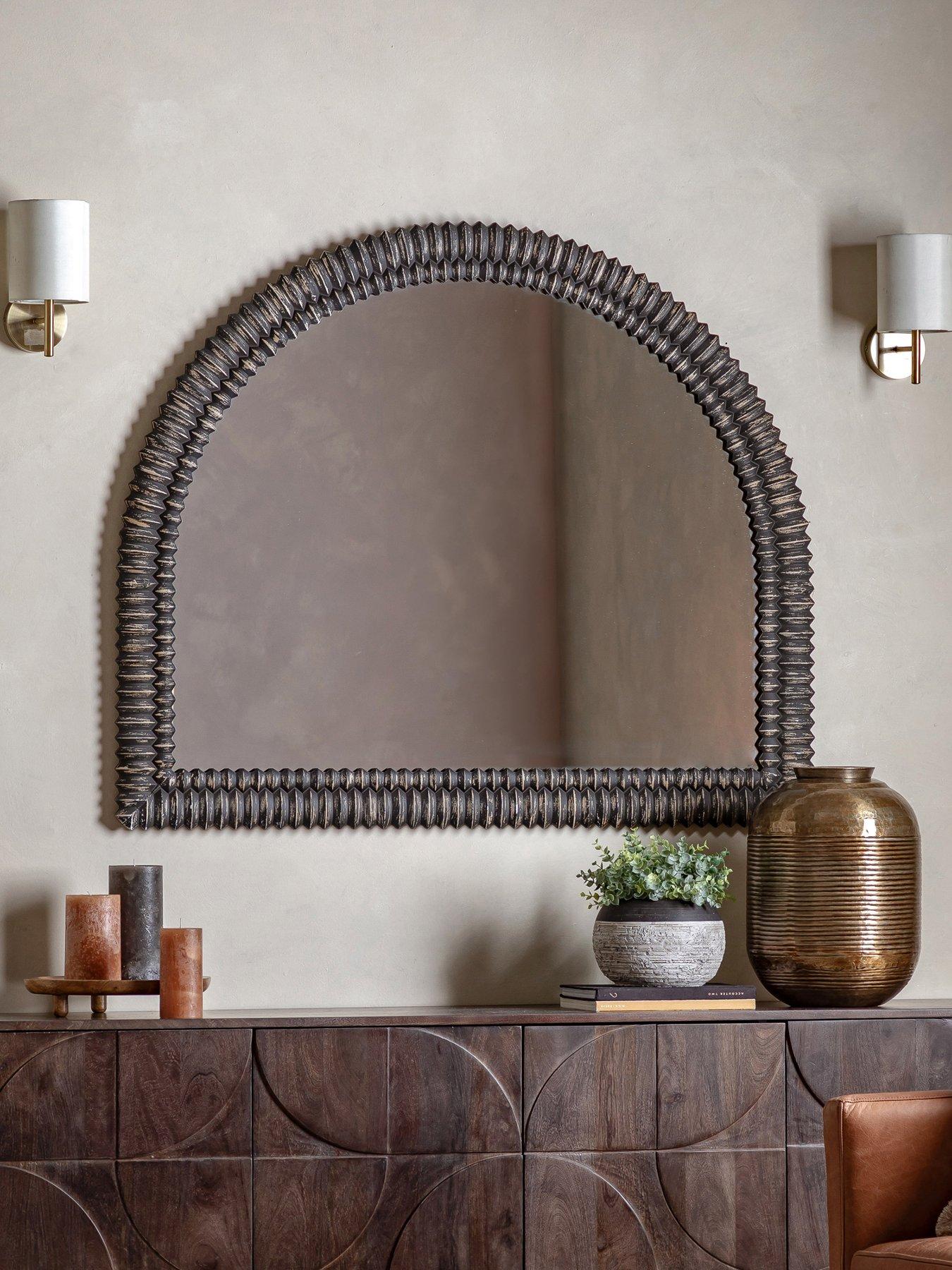 Gallery Direct Pimlico Arch Mirror Black 1200x1000mm