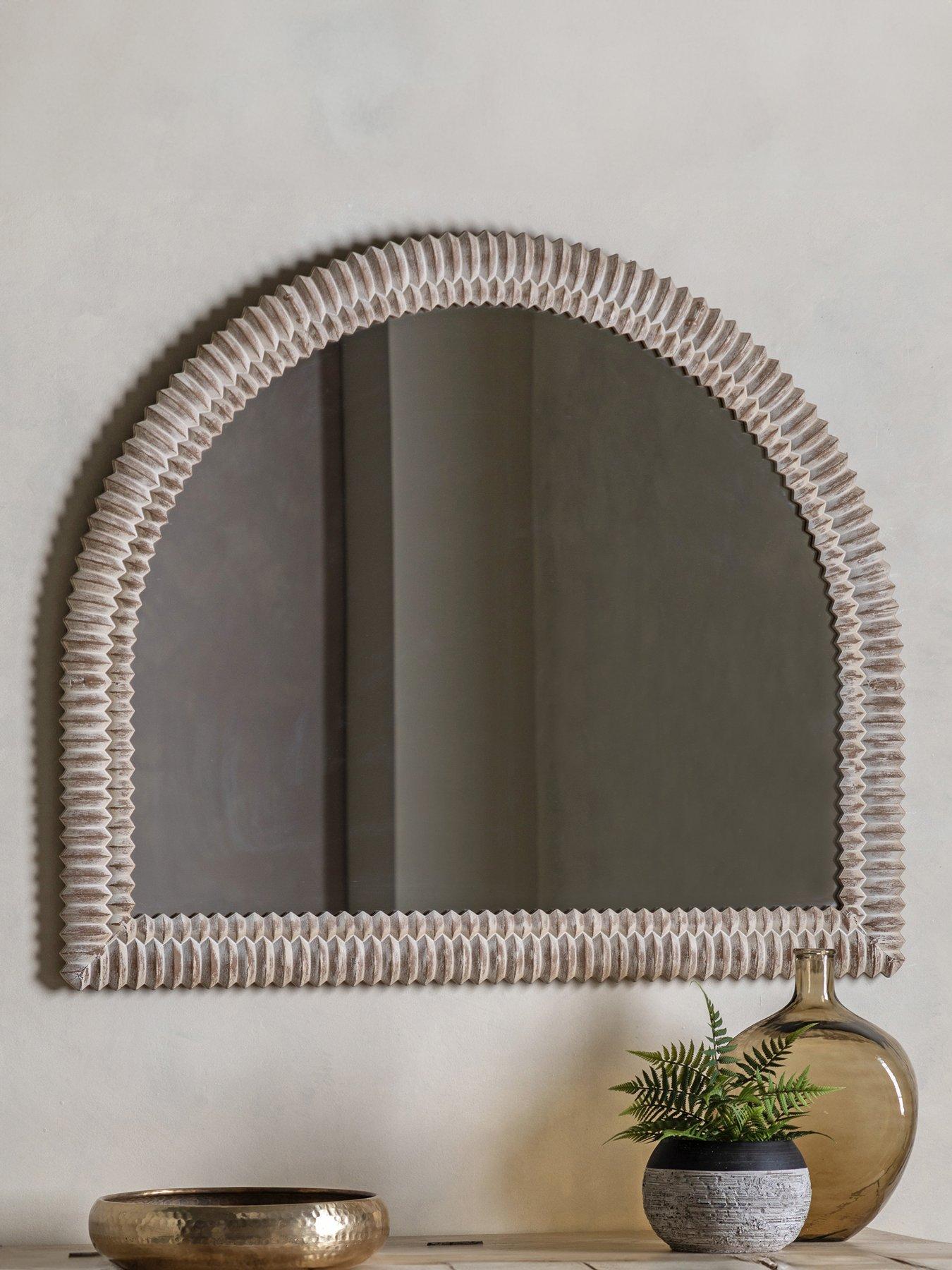 undefined Pimlico Arch Mirror Distressed Cream 1200x1000mm