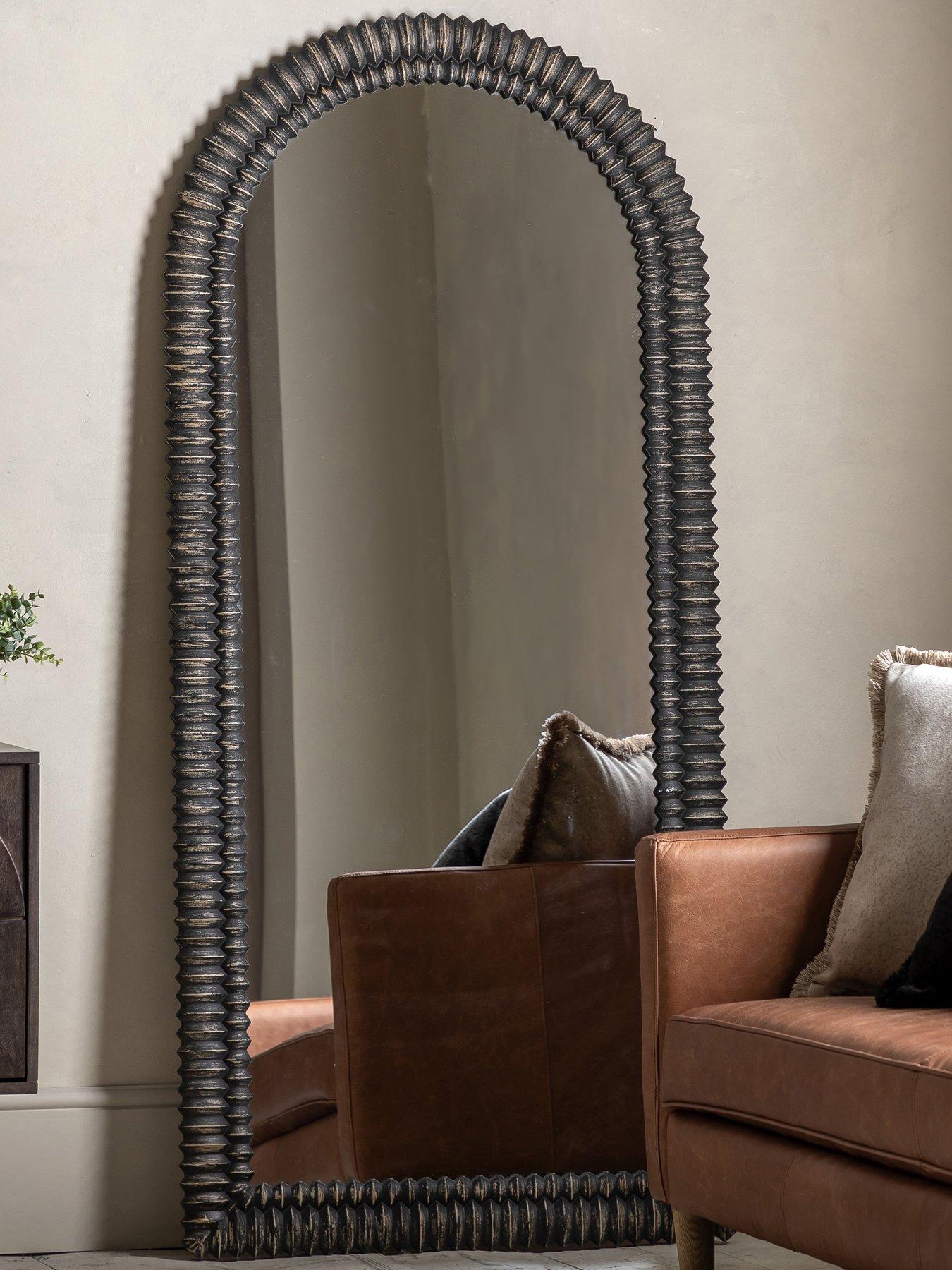 Gallery Direct Pimlico Arch Leaner Mirror Black 770x1700mm