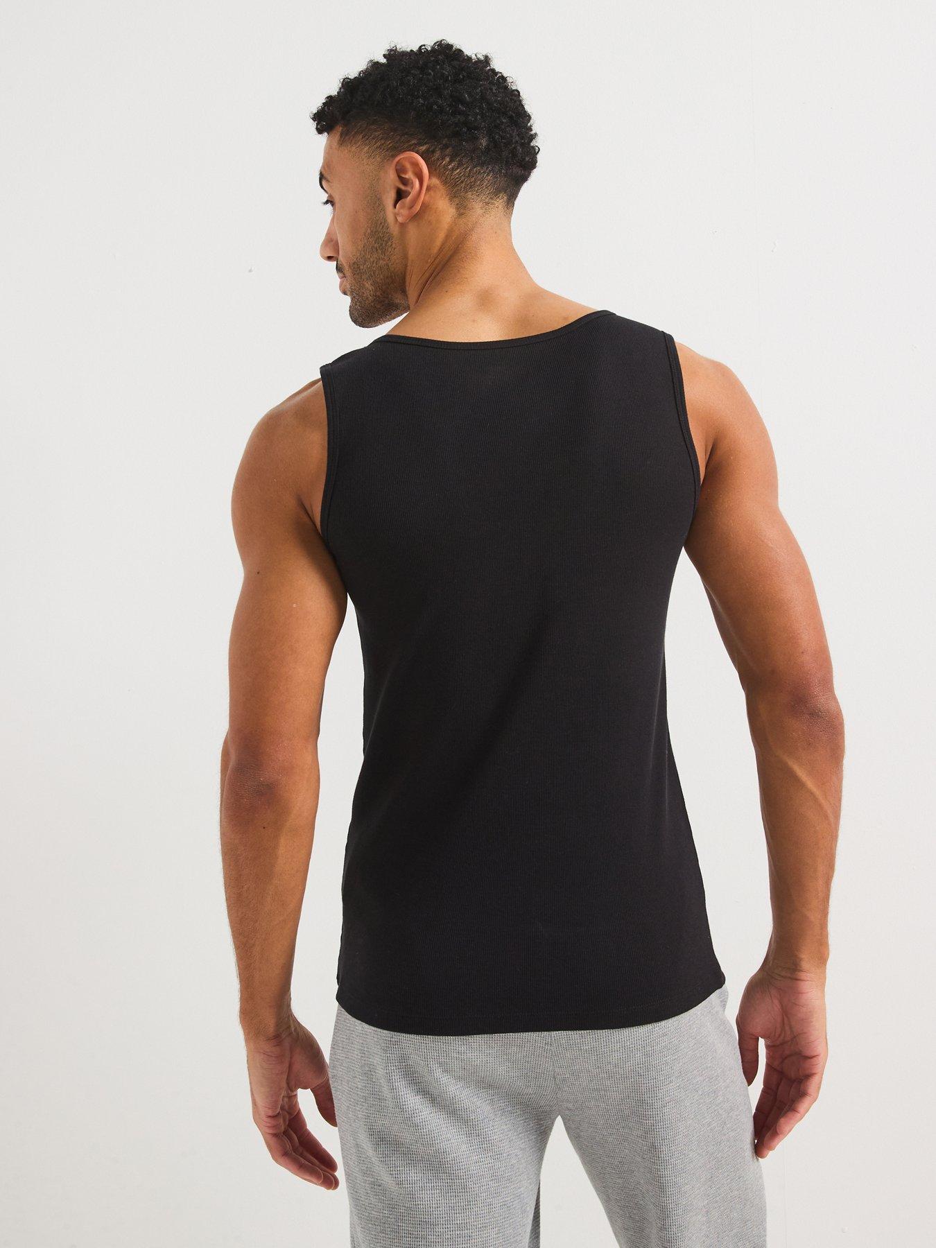  image of boss-regular-fit-3-pack-ribbed-vest-top--black