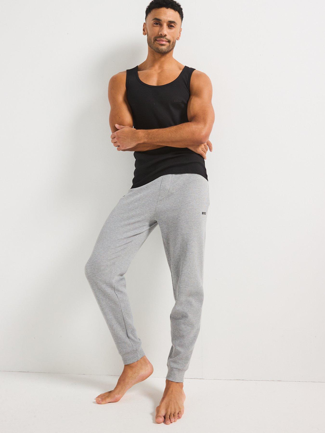  image of boss-regular-fit-3-pack-ribbed-vest-top--black
