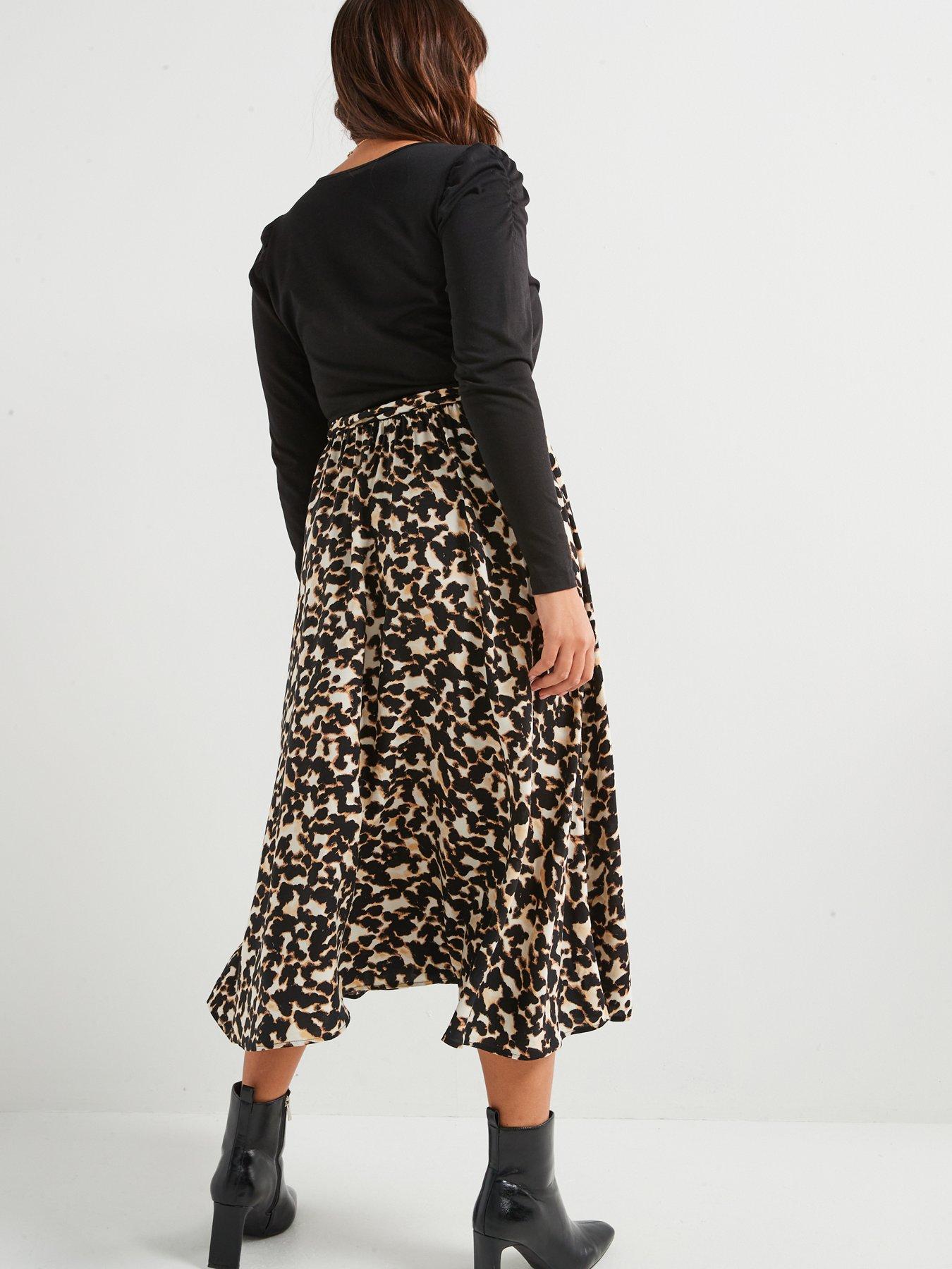  image of v-by-very-curve-2-in-1-animal-print-midi-dress-print