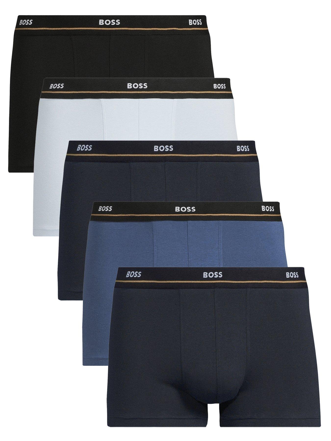 boss-5-pack-essential-waistband-trunks--blues-multi