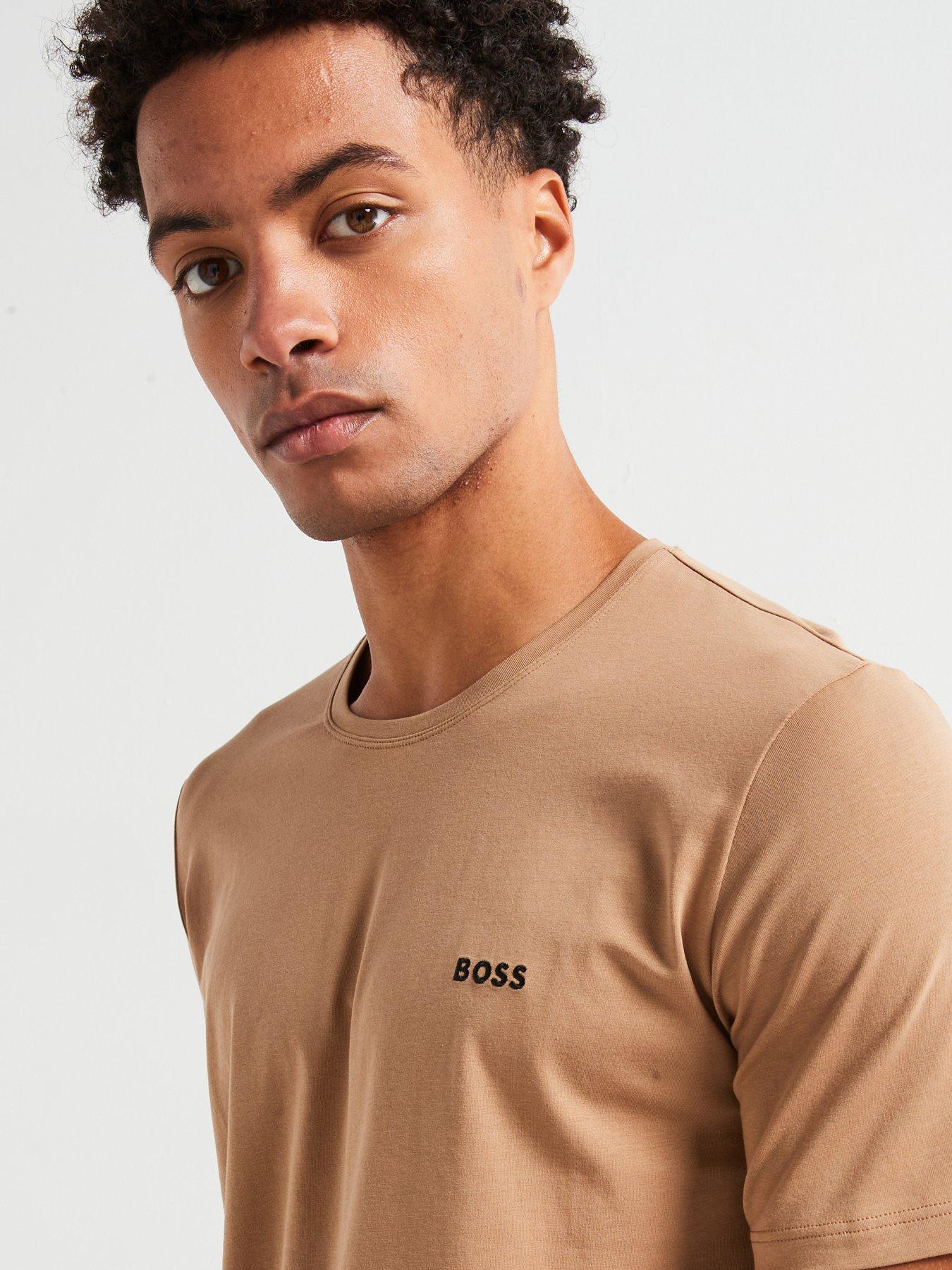 Image 4 of 4 of BOSS Mix &amp; Match Regular Fit Loungewear T-shirt-beige