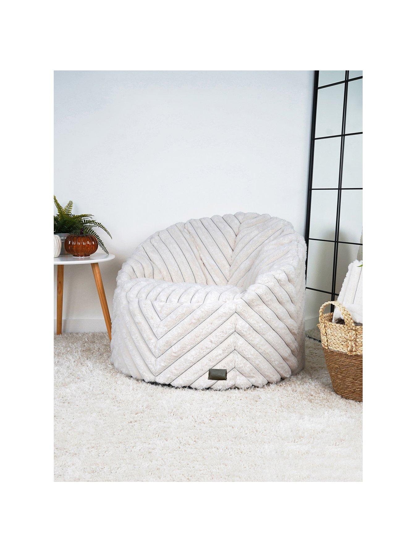 undefined Ribbed Faux Fur Beanbag Chair