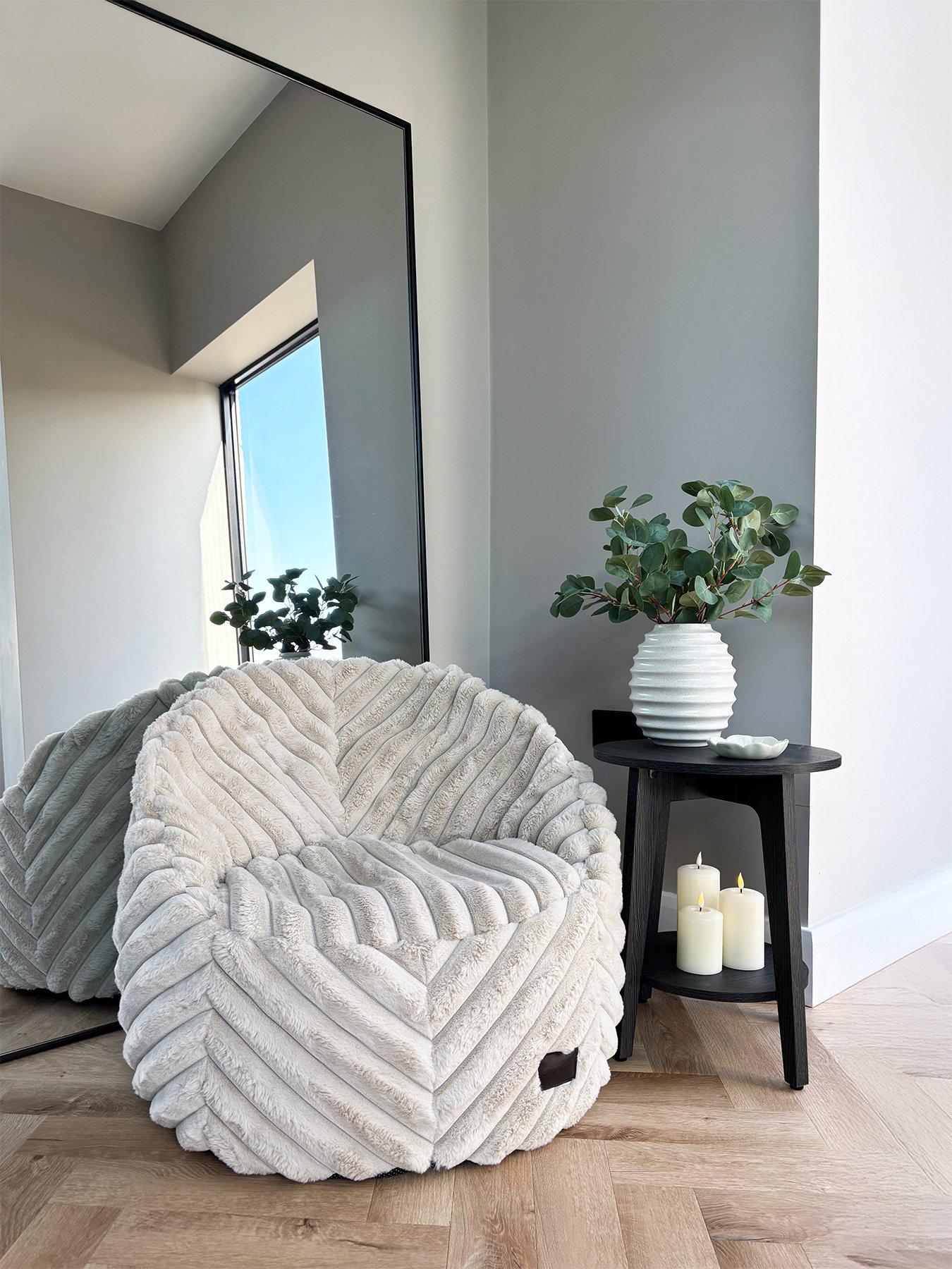 rucomfy Ribbed Faux Fur Beanbag Chair