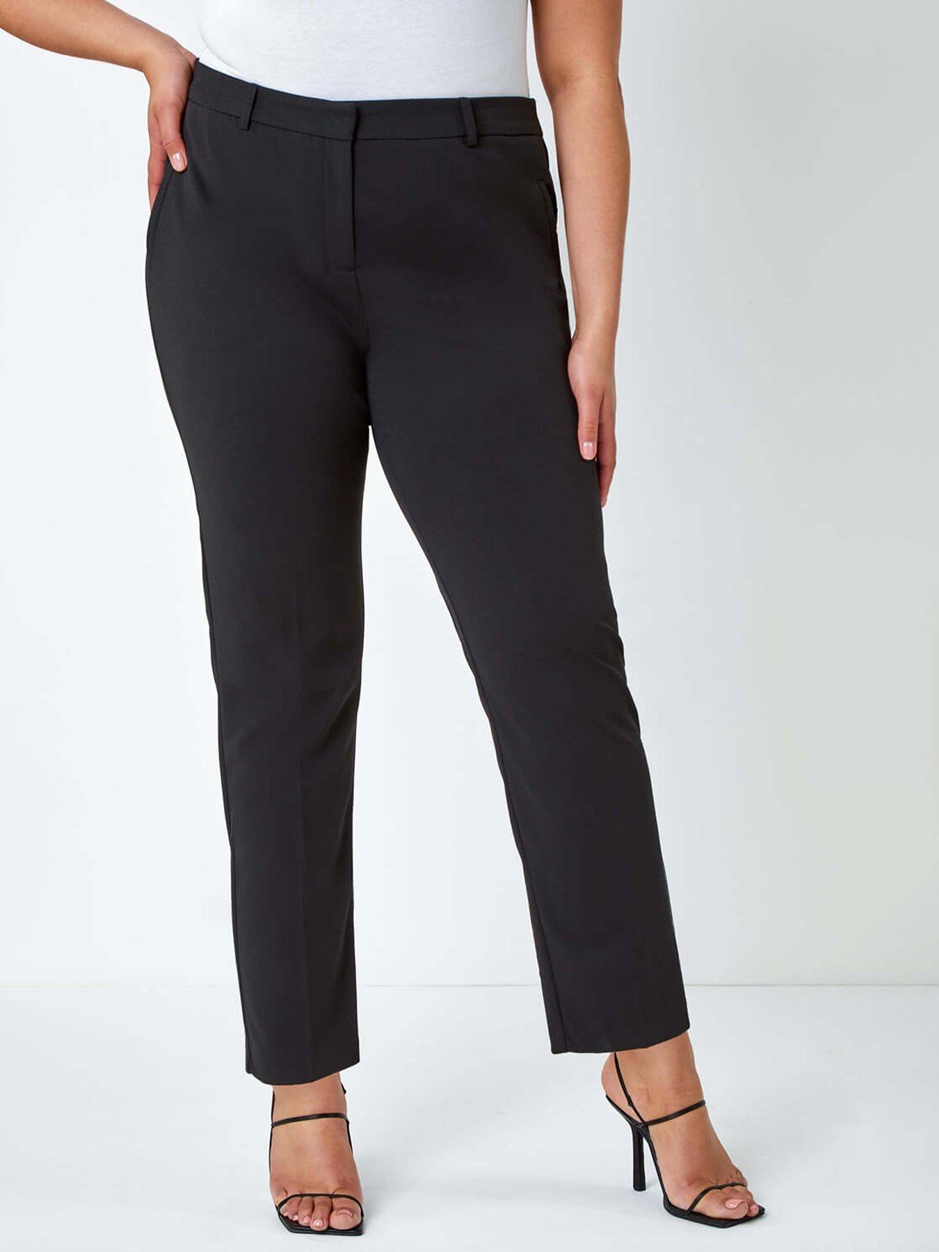 undefined Curve Straight Smart Trousers - Black