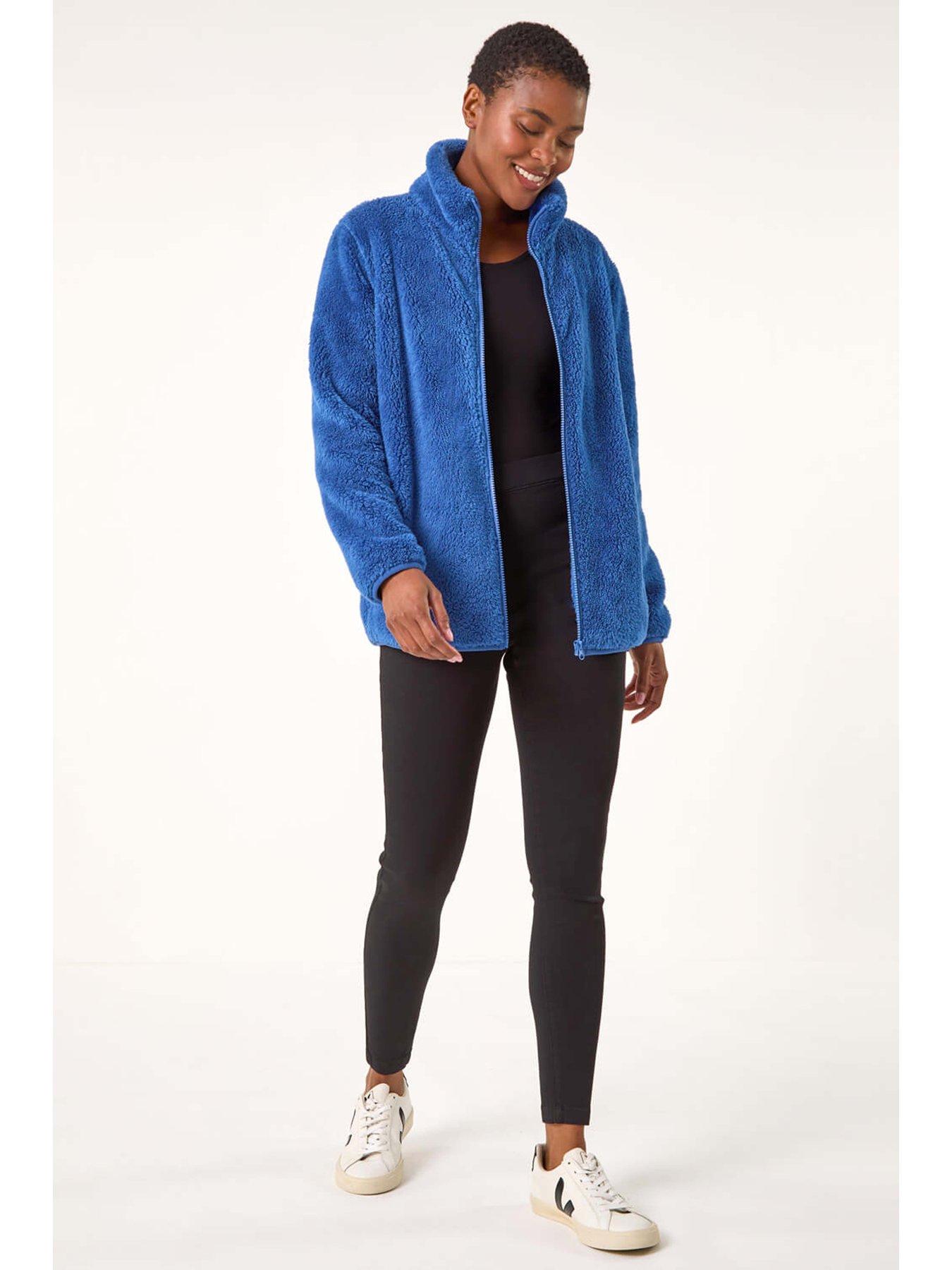 Image 3 of 5 of Roman Soft Sherpa Fleece Jacket - Royal Blue