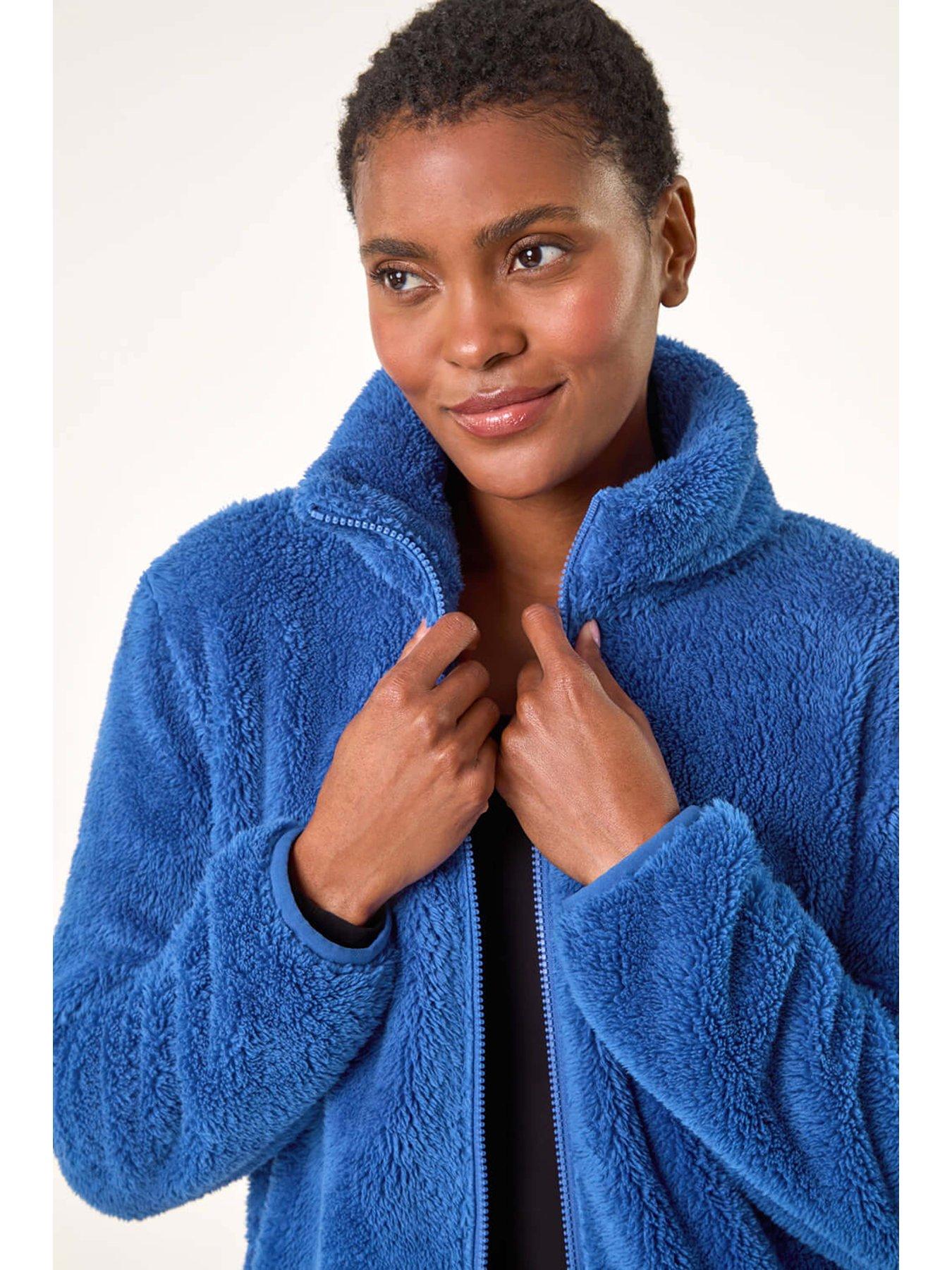 Image 4 of 5 of Roman Soft Sherpa Fleece Jacket - Royal Blue
