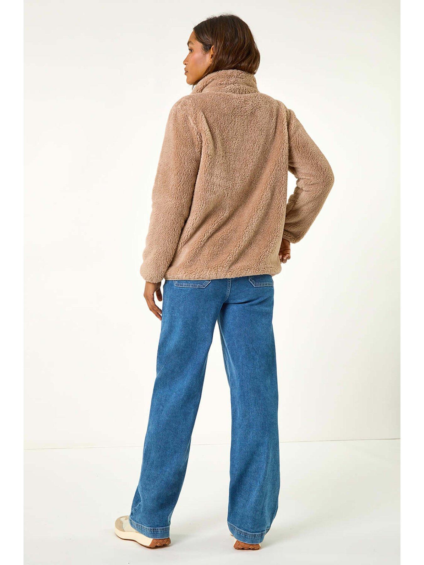 Image 2 of 5 of Roman Soft Sherpa Fleece Jacket - Taupe