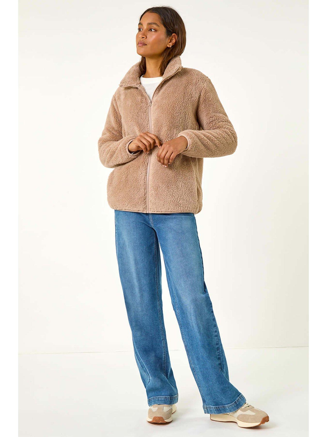 Image 3 of 5 of Roman Soft Sherpa Fleece Jacket - Taupe