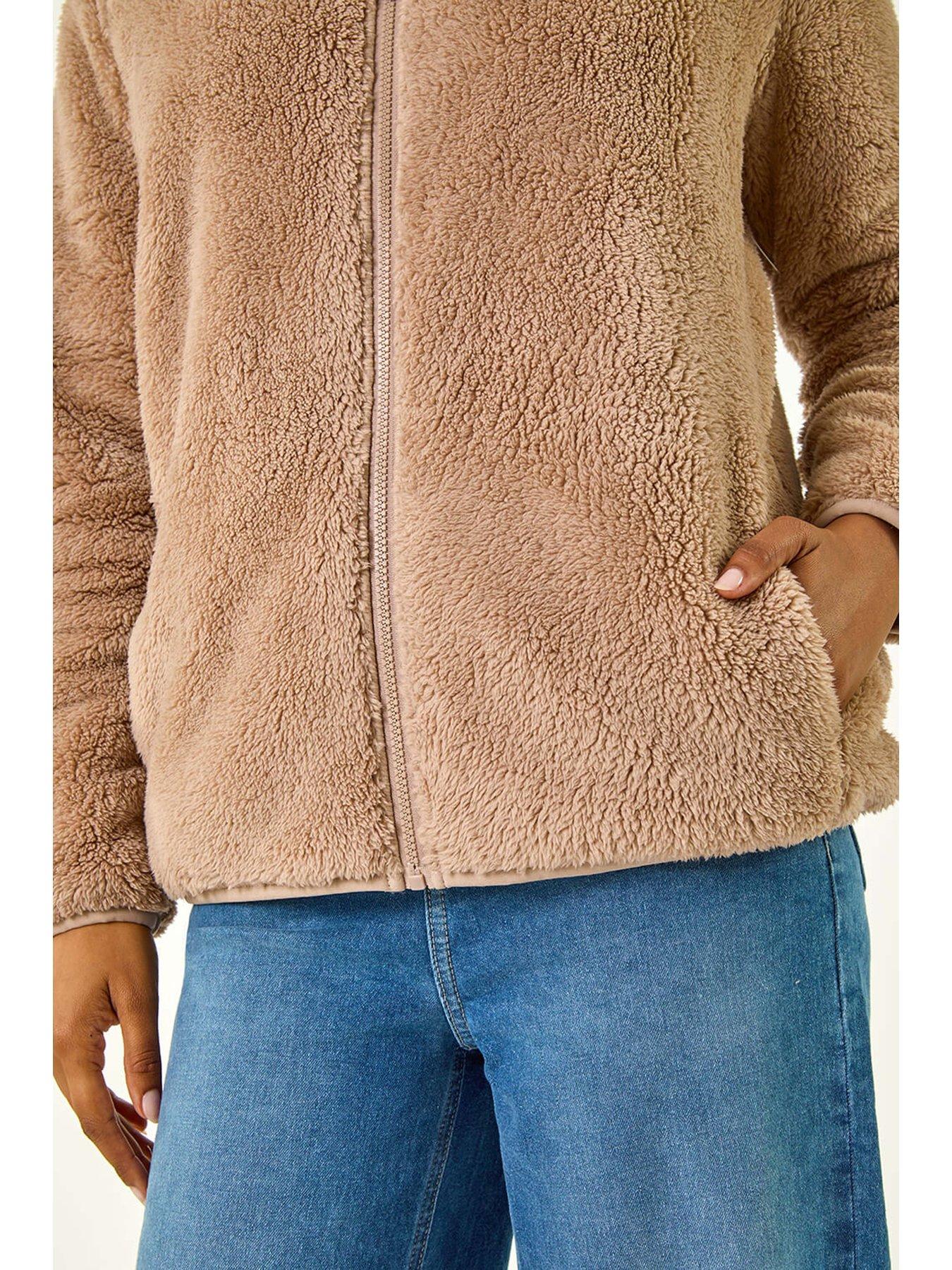 Image 5 of 5 of Roman Soft Sherpa Fleece Jacket - Taupe
