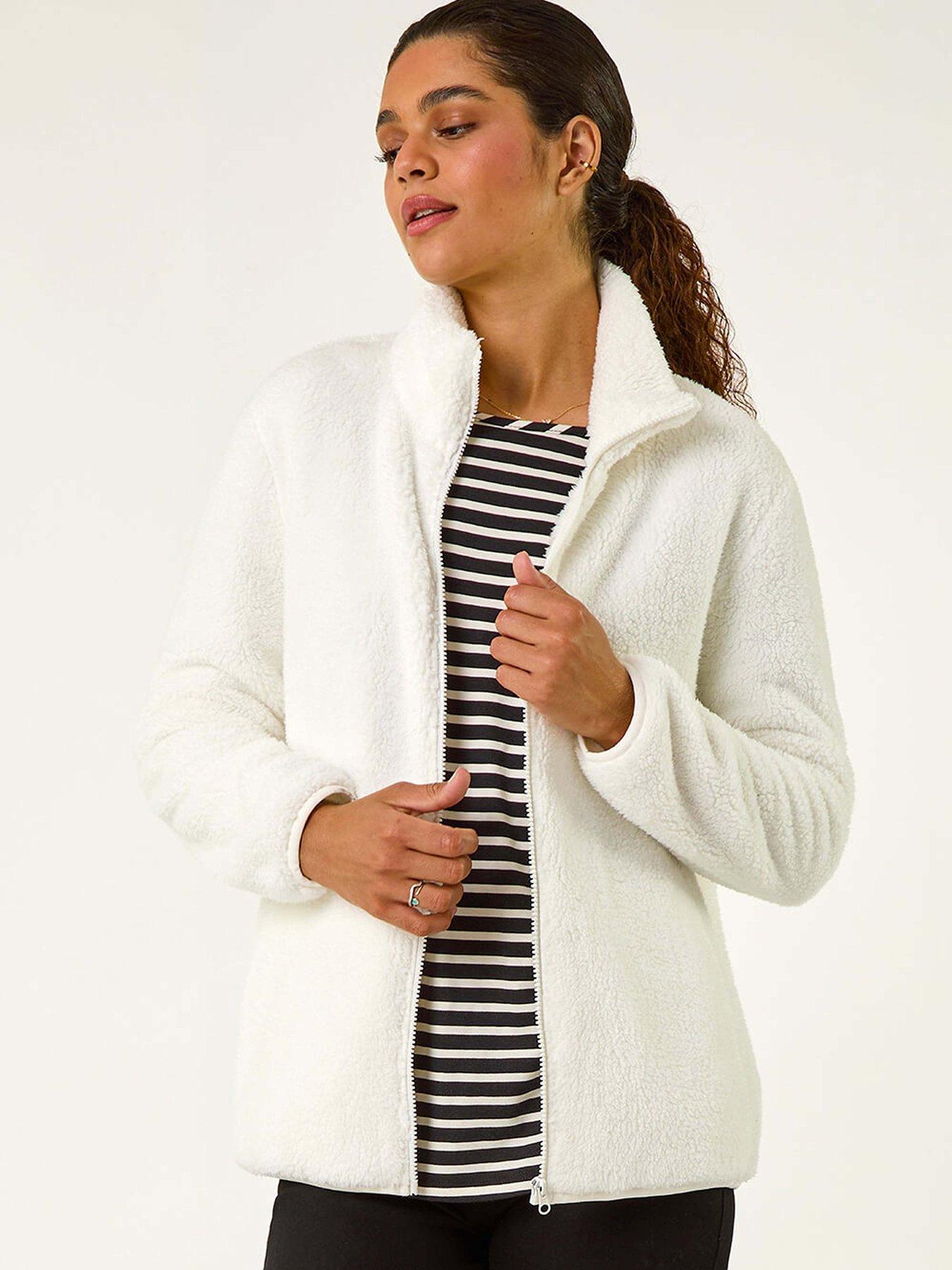 undefined Soft Sherpa Fleece Jacket - White