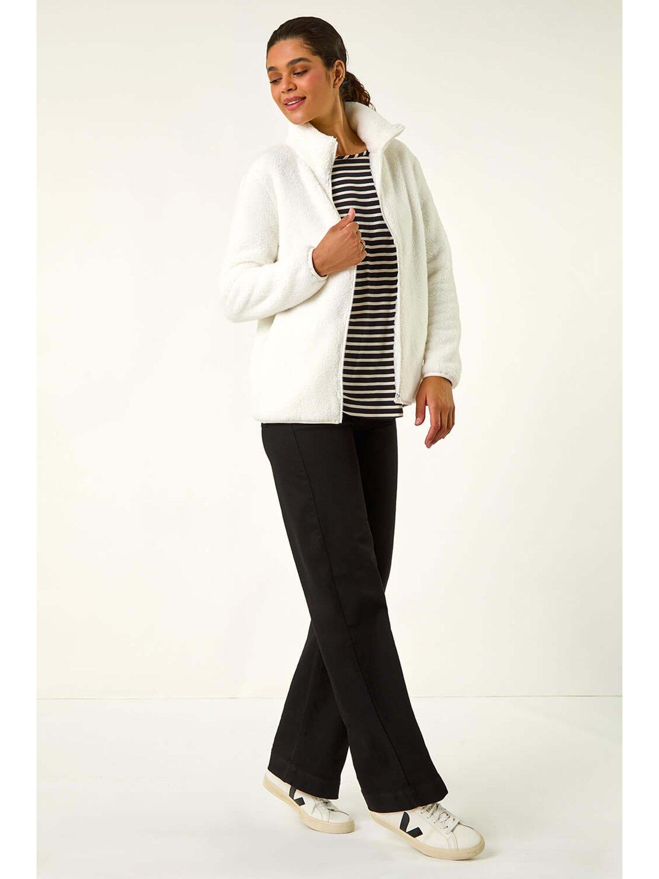 Image 3 of 5 of Roman Soft Sherpa Fleece Jacket - White