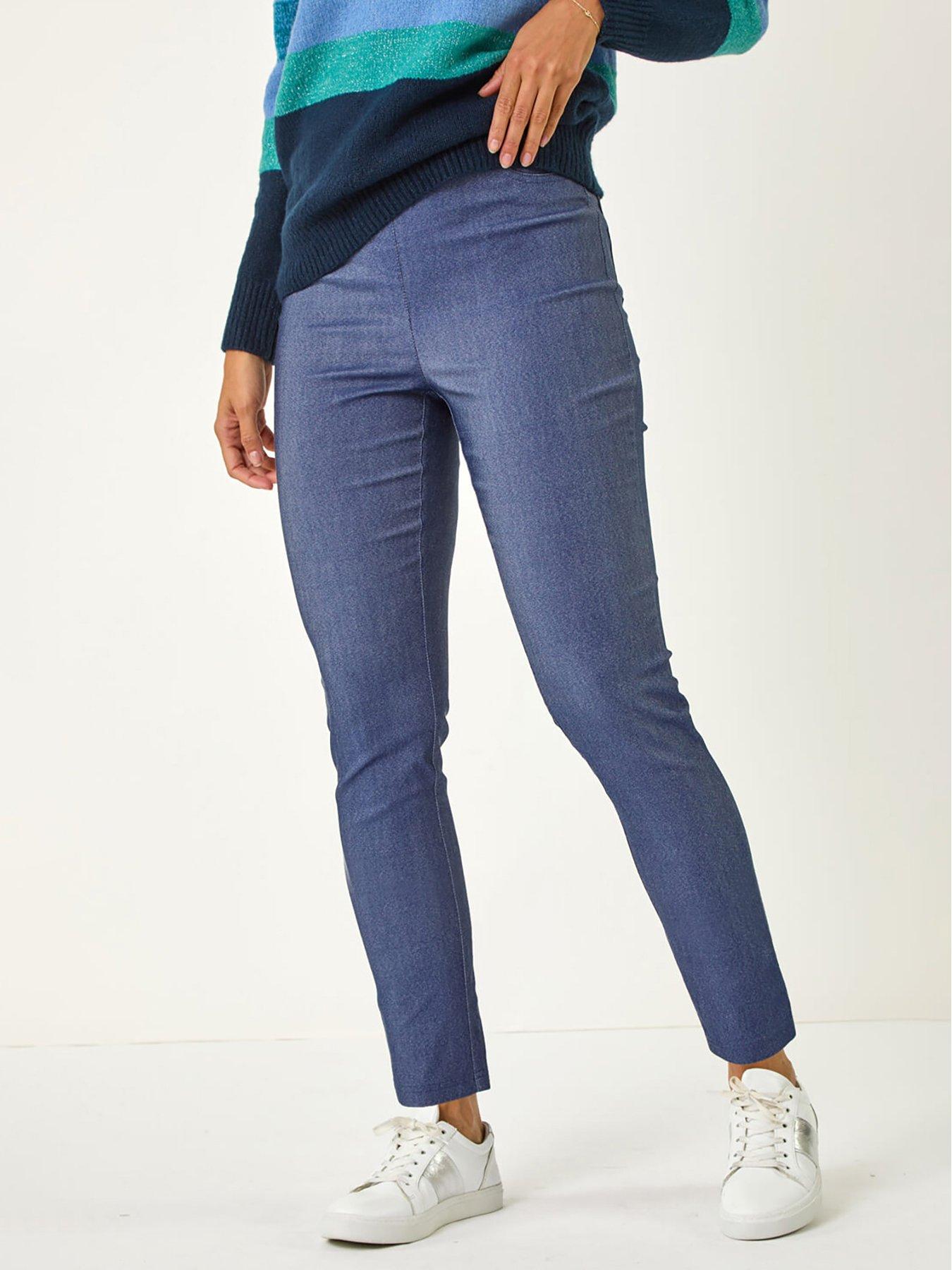 undefined Elastic Waist Stretch Jean Trouser - Indigo