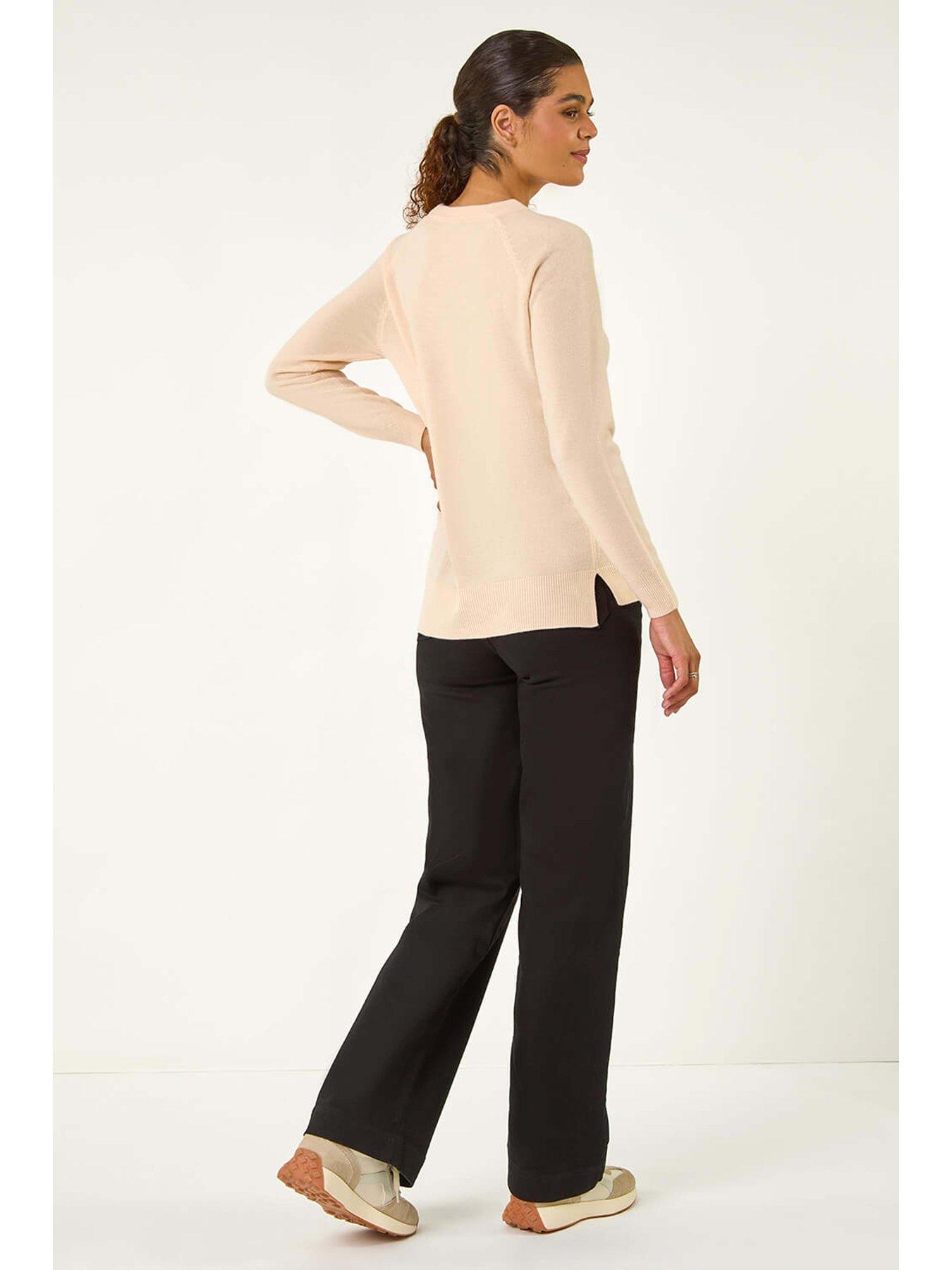  image of roman-plain-soft-crew-neck-jumper-natural