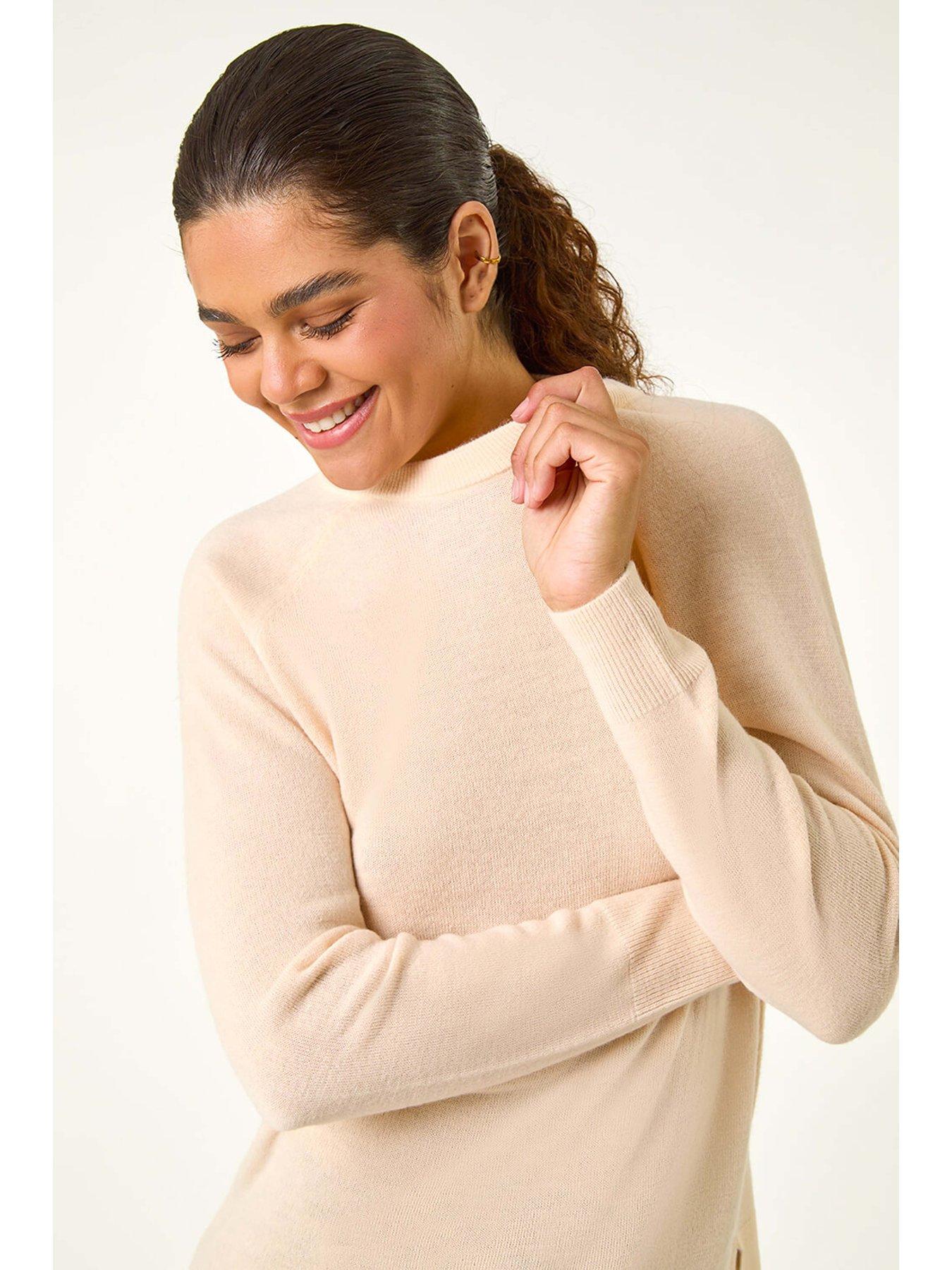  image of roman-plain-soft-crew-neck-jumper-natural