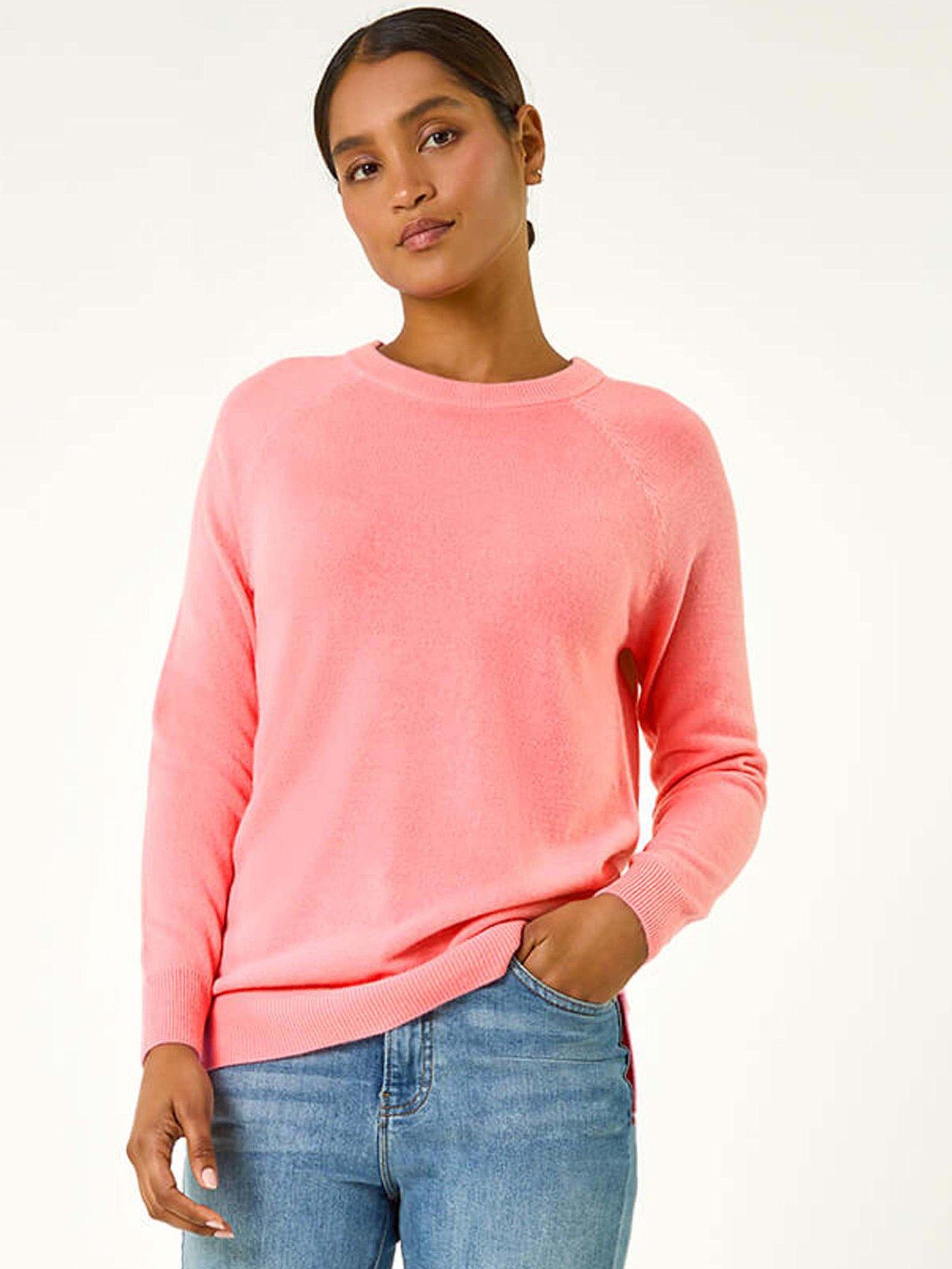 undefined Plain Soft Crew Neck Jumper - Rose