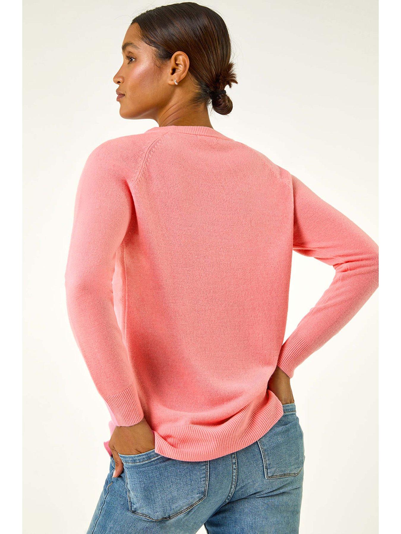 Image 4 of 6 of Roman Plain Soft Crew Neck Jumper - Rose