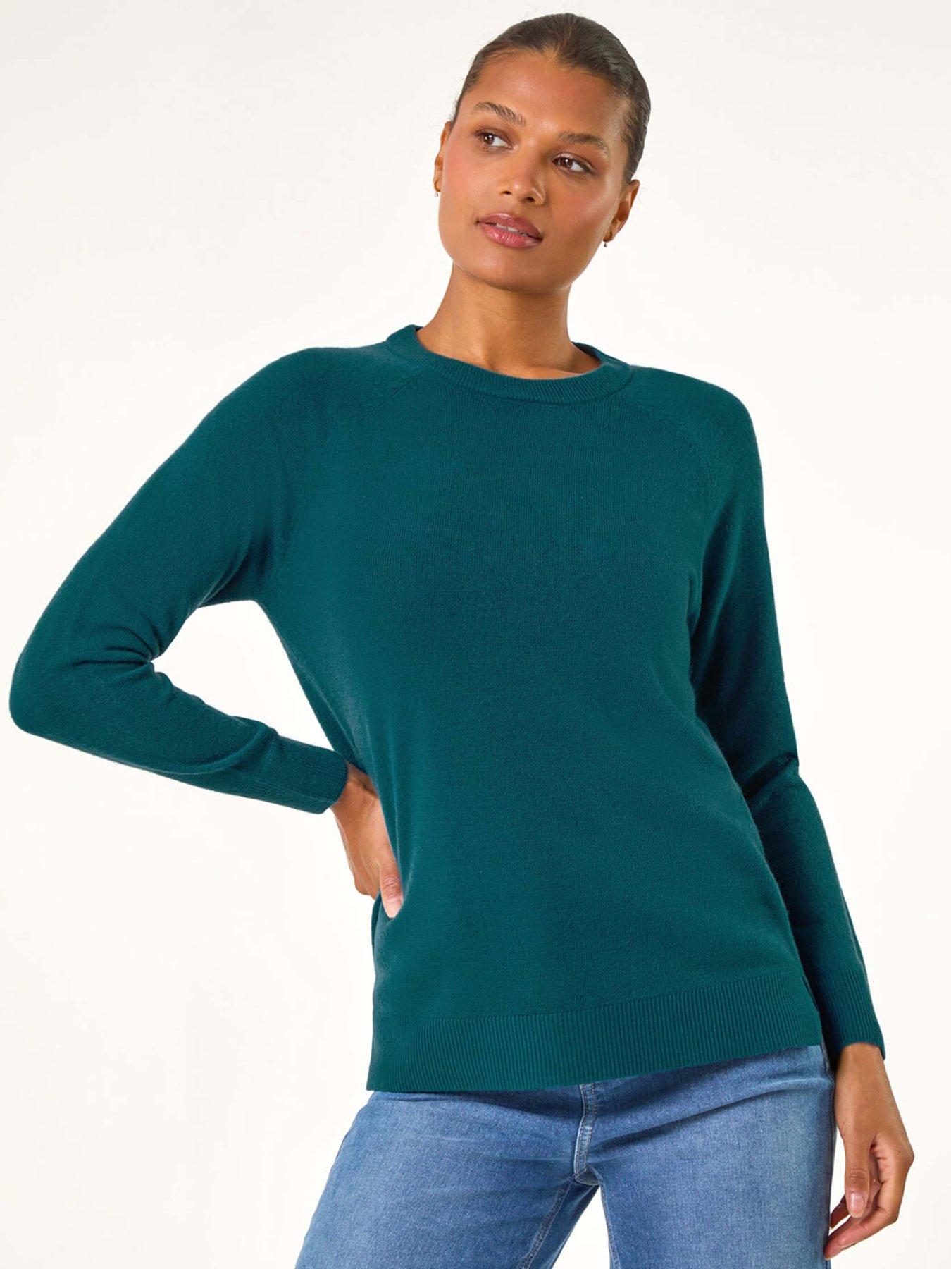 Image 1 of 5 of Roman Plain Soft Crew Neck Jumper - Teal
