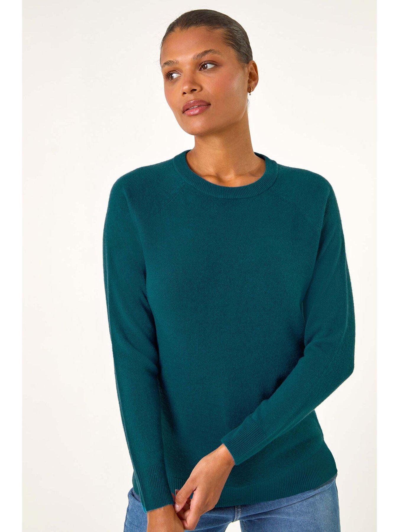 Image 4 of 5 of Roman Plain Soft Crew Neck Jumper - Teal