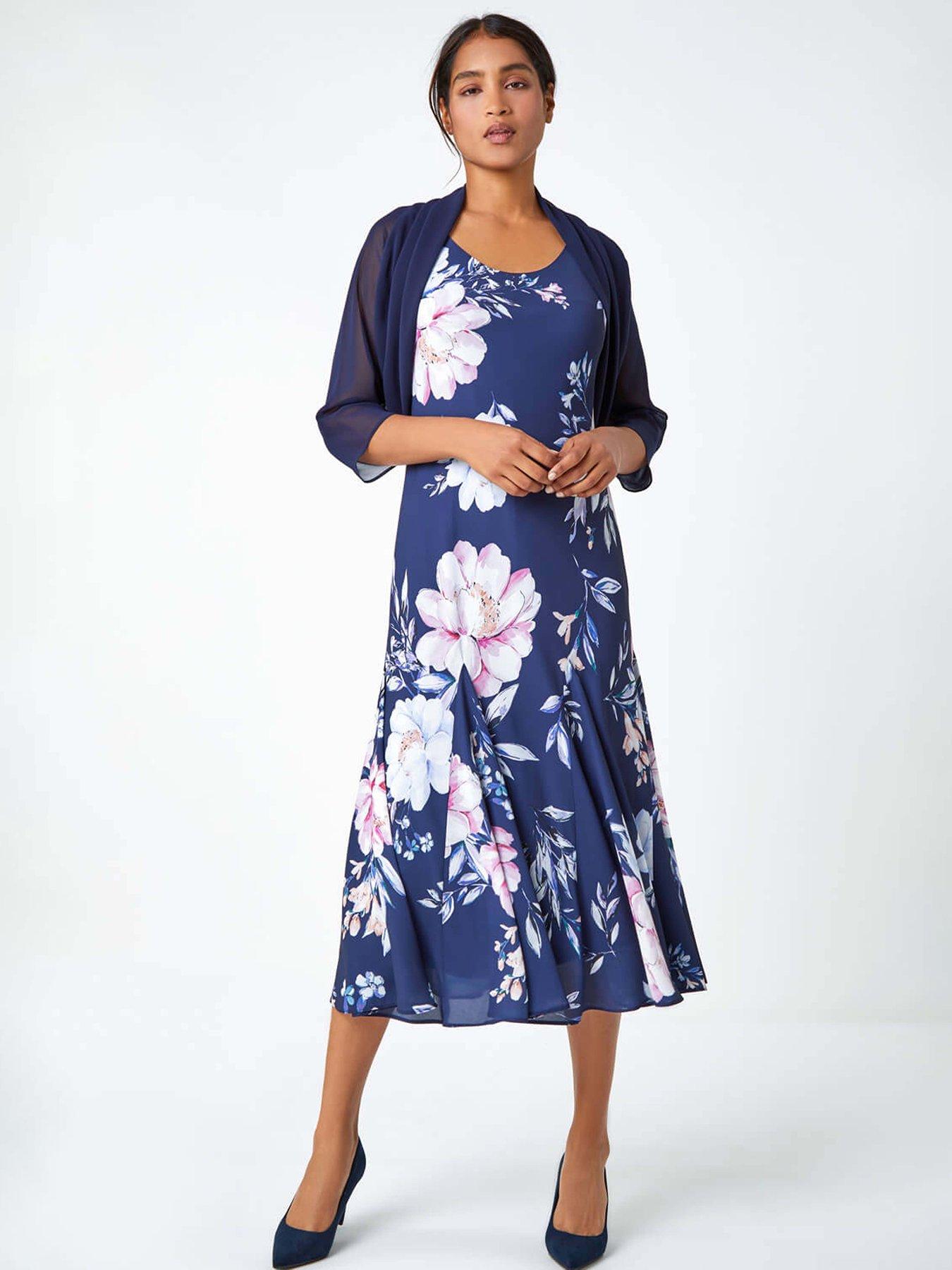 undefined Ruched Hem Chiffon Bolero - Navy