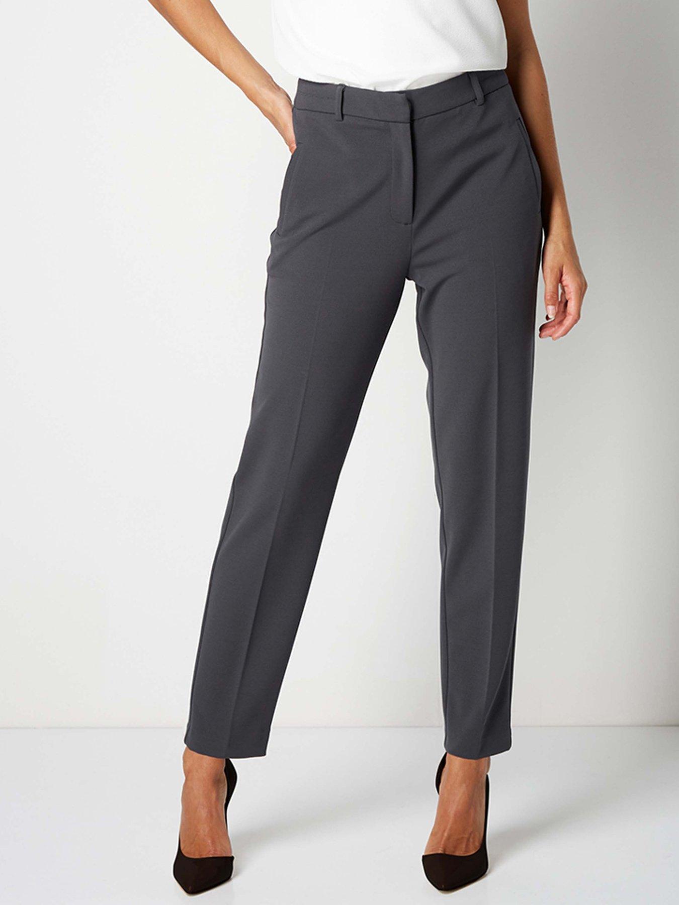 undefined Straight Leg Stretch Trouser - Dark-grey