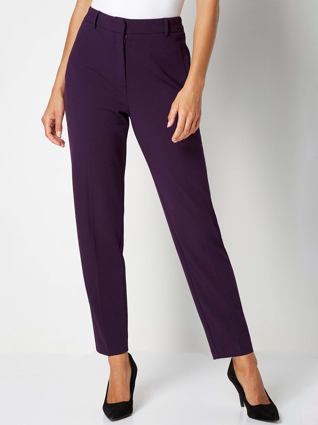 undefined Straight Leg Stretch Trouser - Plum