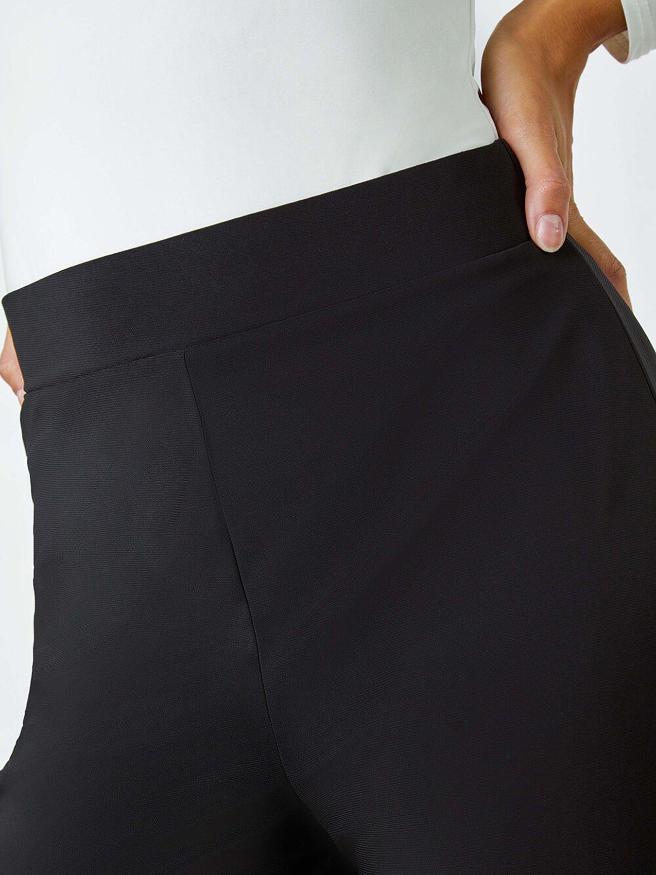  image of roman-wide-leg-stretch-trousers-black