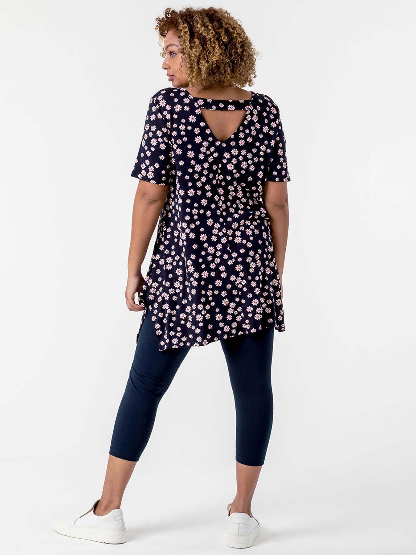  image of roman-curve-plain-cropped-leggings-navy