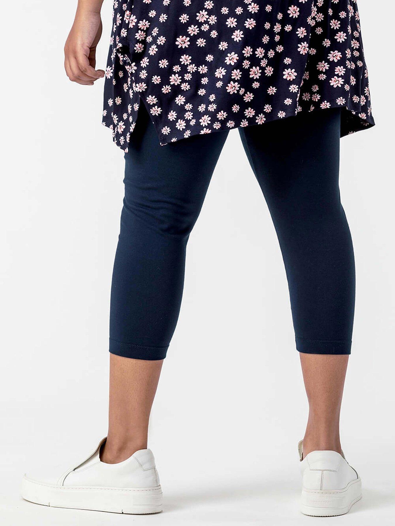  image of roman-curve-plain-cropped-leggings-navy