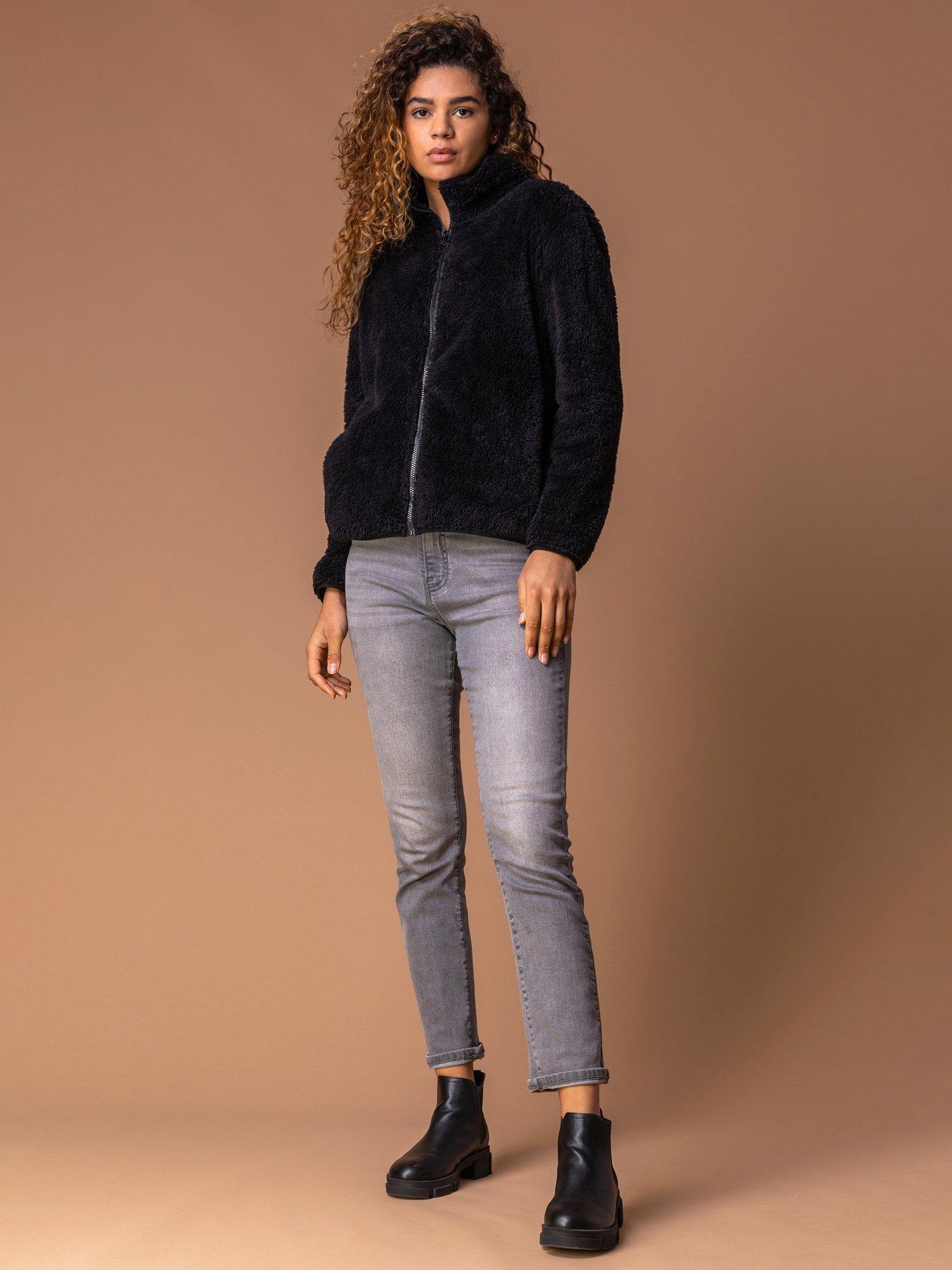 Image 5 of 5 of Roman Soft Sherpa Fleece Jacket - Black