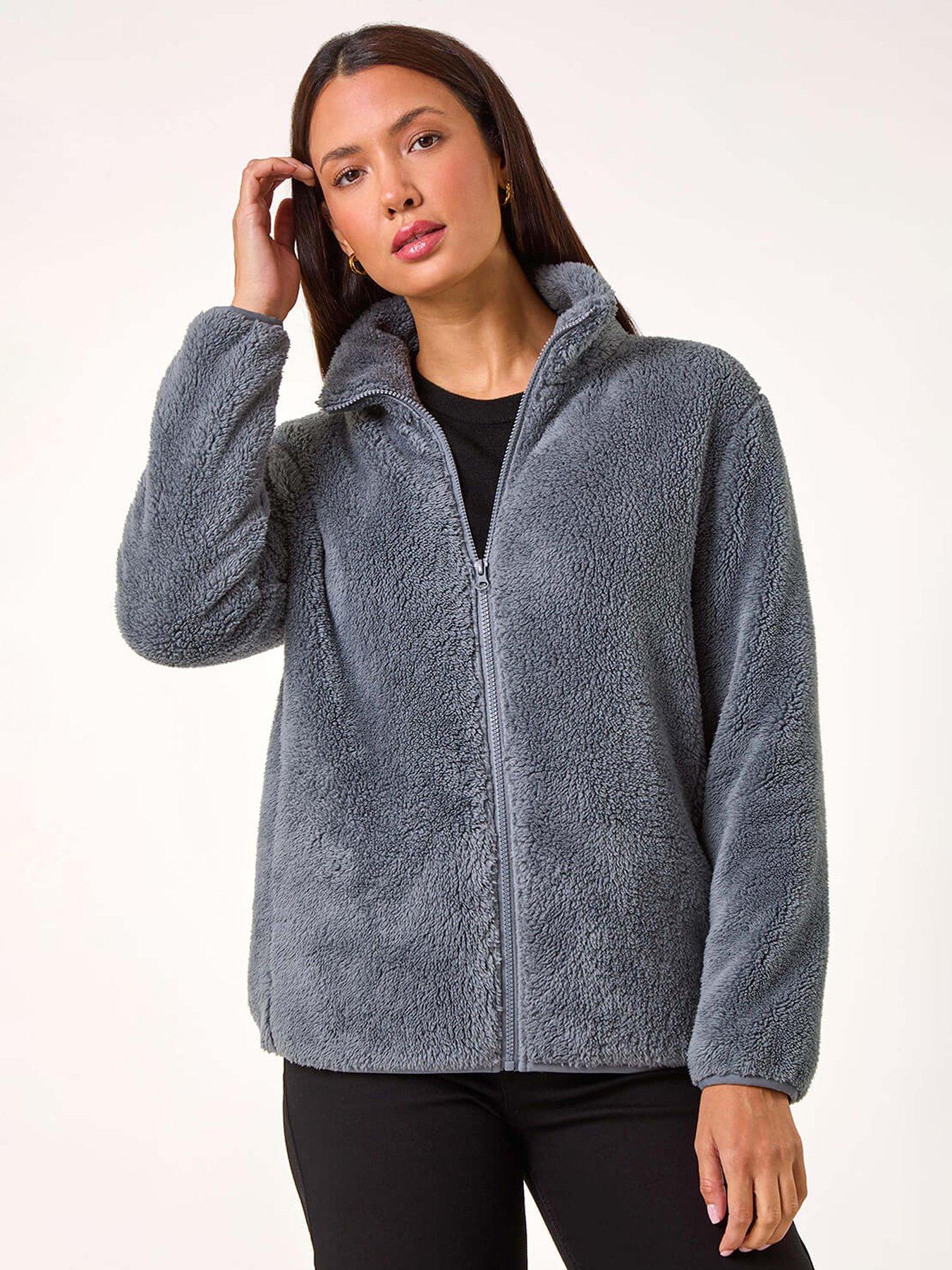 undefined Soft Sherpa Fleece Jacket - Dark Grey