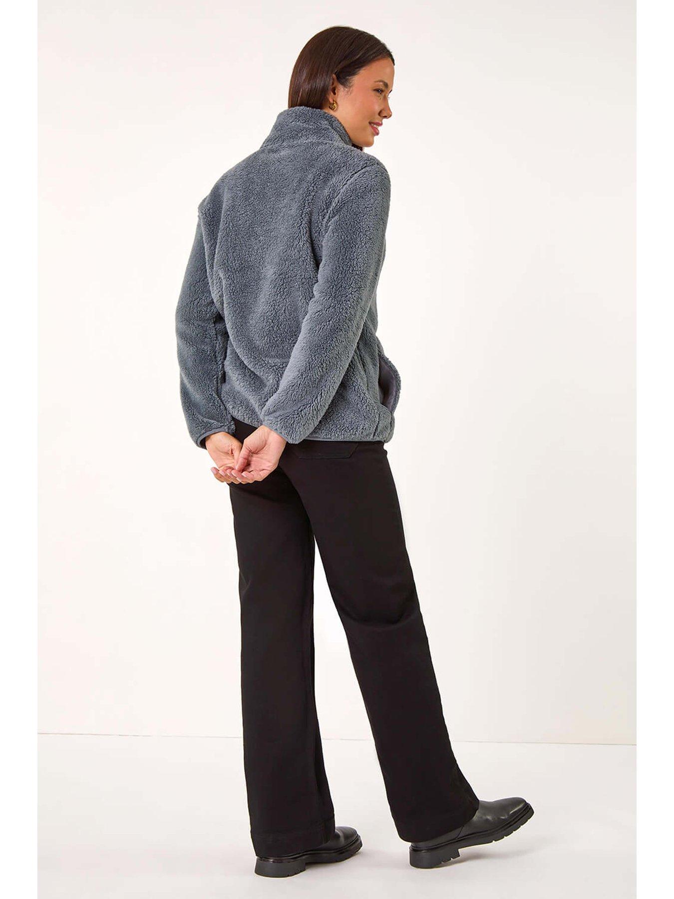 Image 2 of 5 of Roman Soft Sherpa Fleece Jacket - Dark Grey